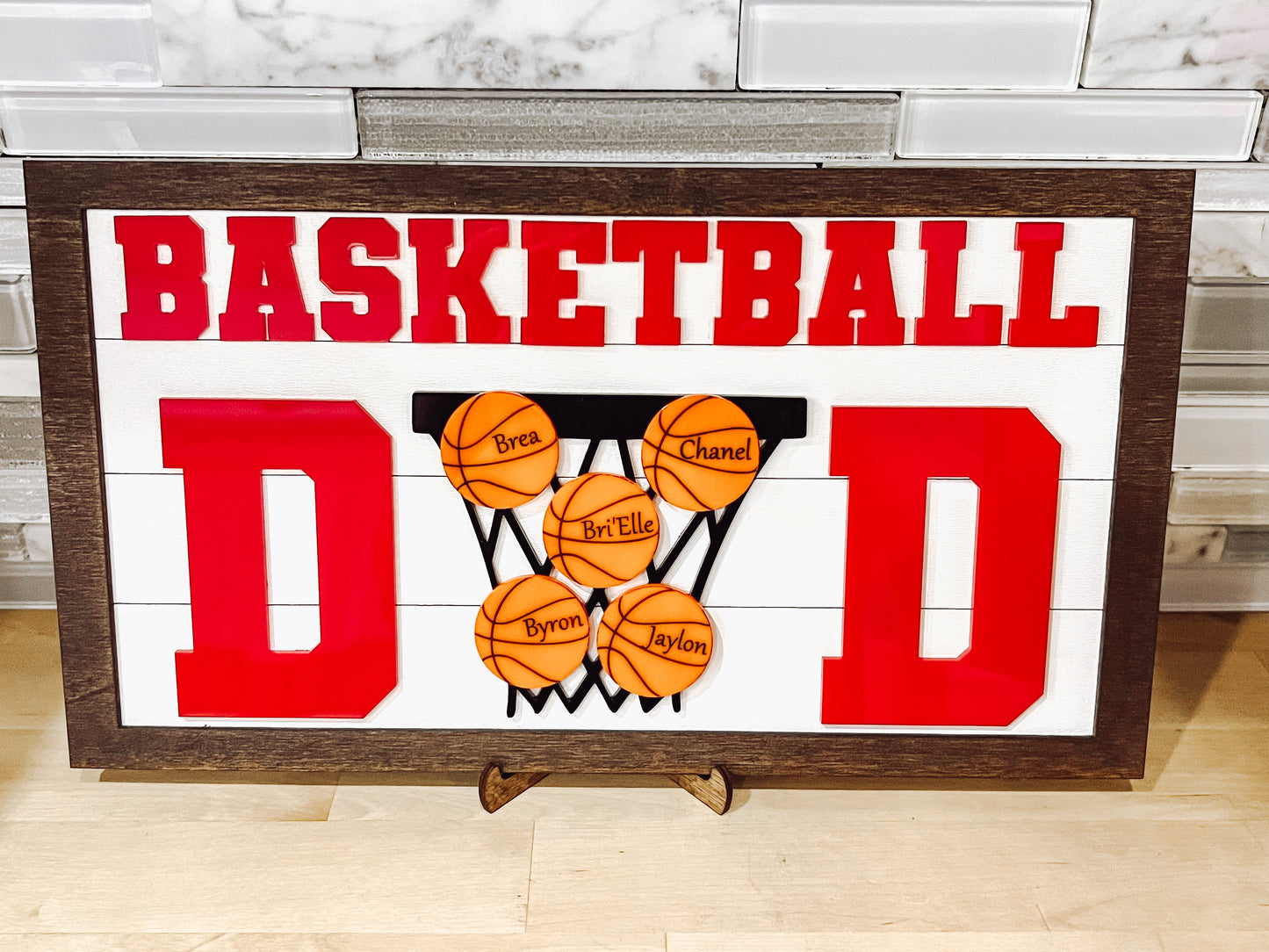 Personalized Basketball Dad Sign - Custom Sports Father's Day Gift