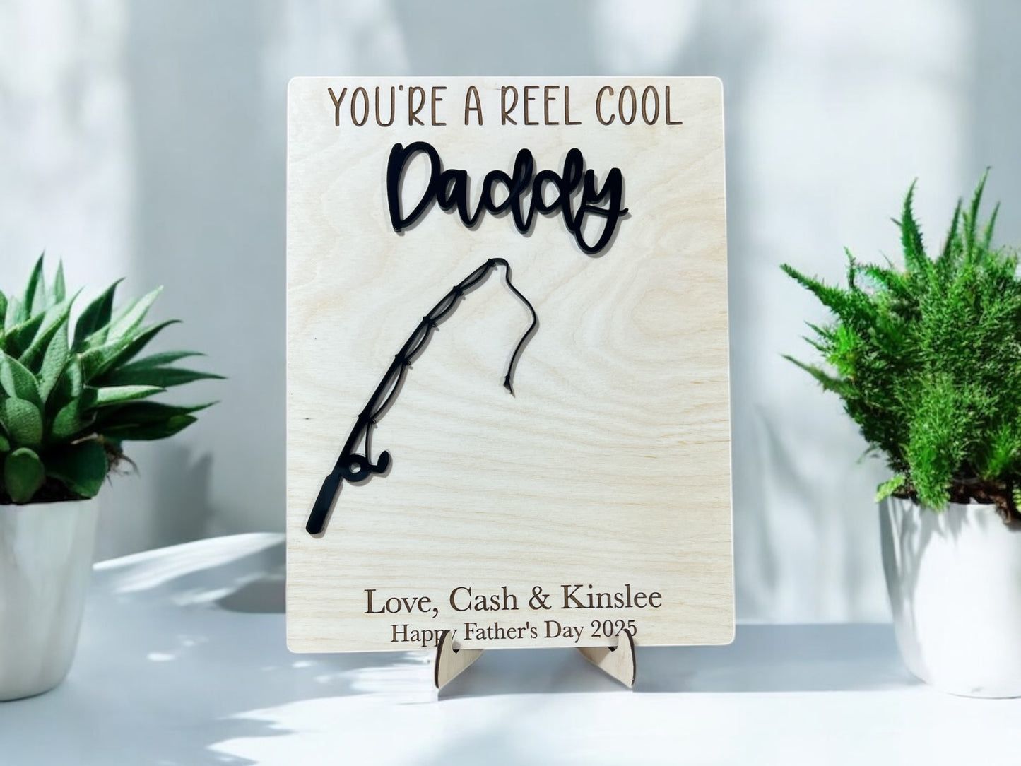 Reel Cool Handprint Sign - Personalized Fishing Father's Day Gift