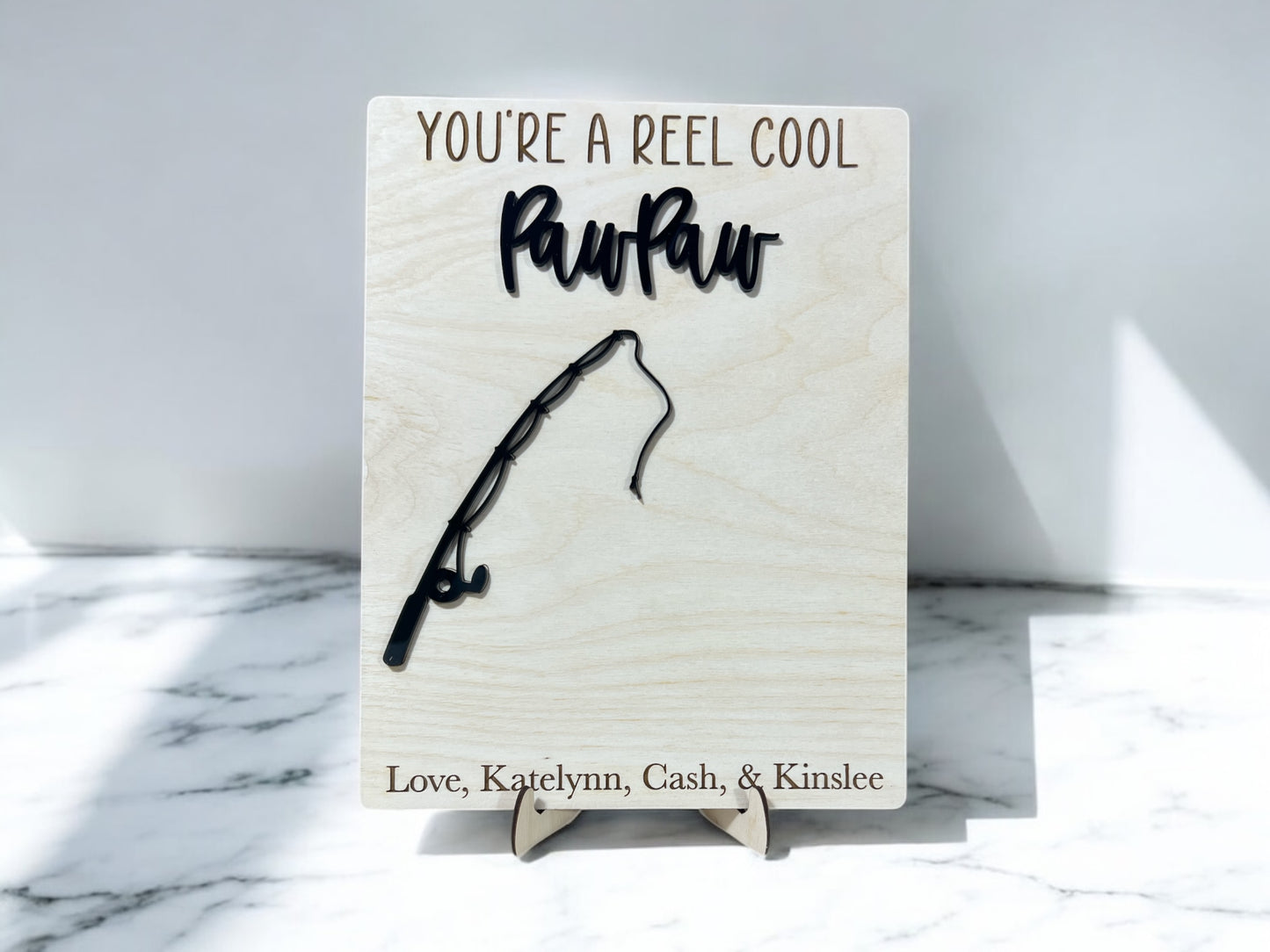 Reel Cool Handprint Sign - Personalized Fishing Father's Day Gift