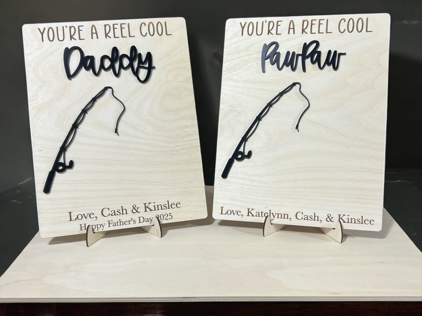 Reel Cool Handprint Sign - Personalized Fishing Father's Day Gift