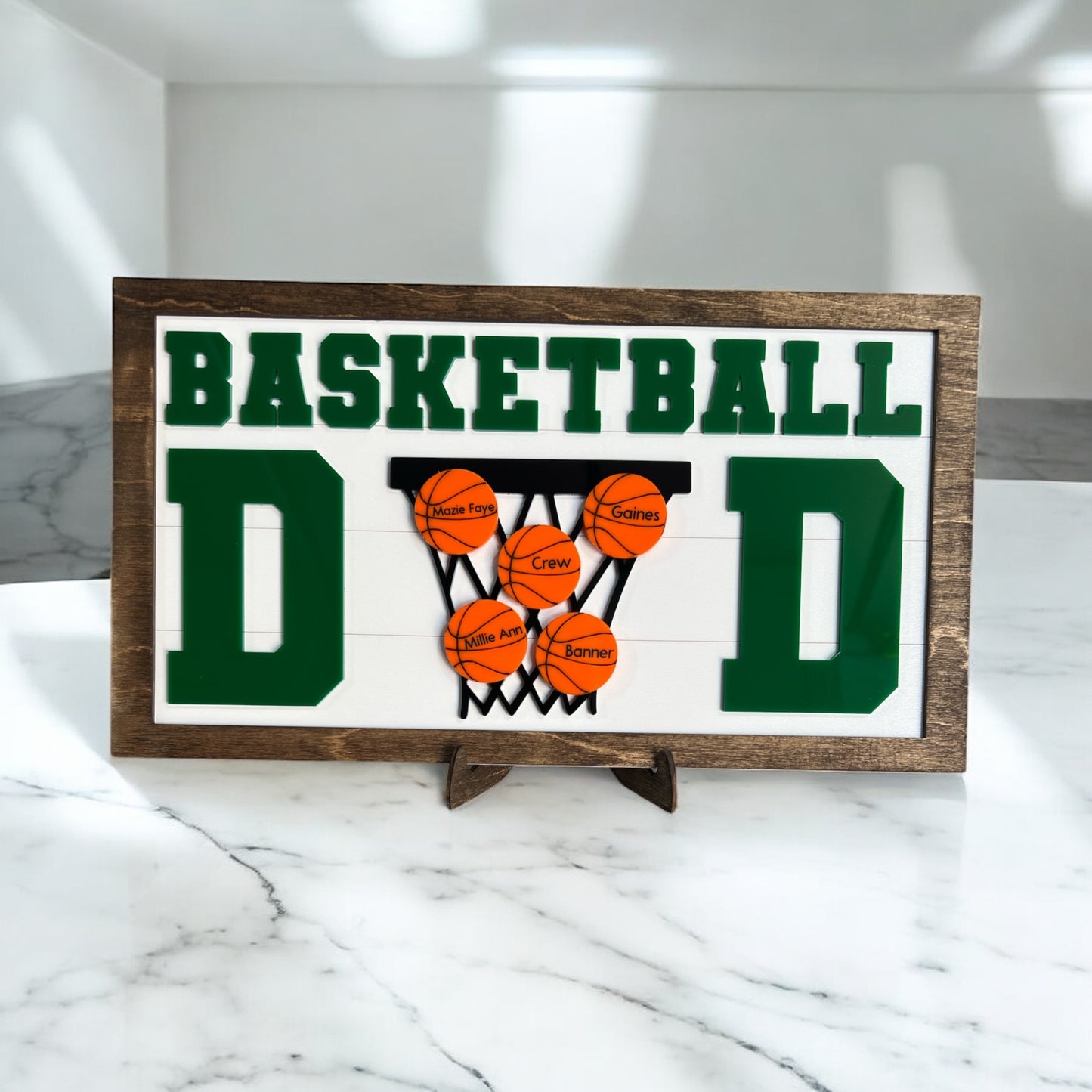 Personalized Basketball Dad Sign - Custom Sports Father's Day Gift