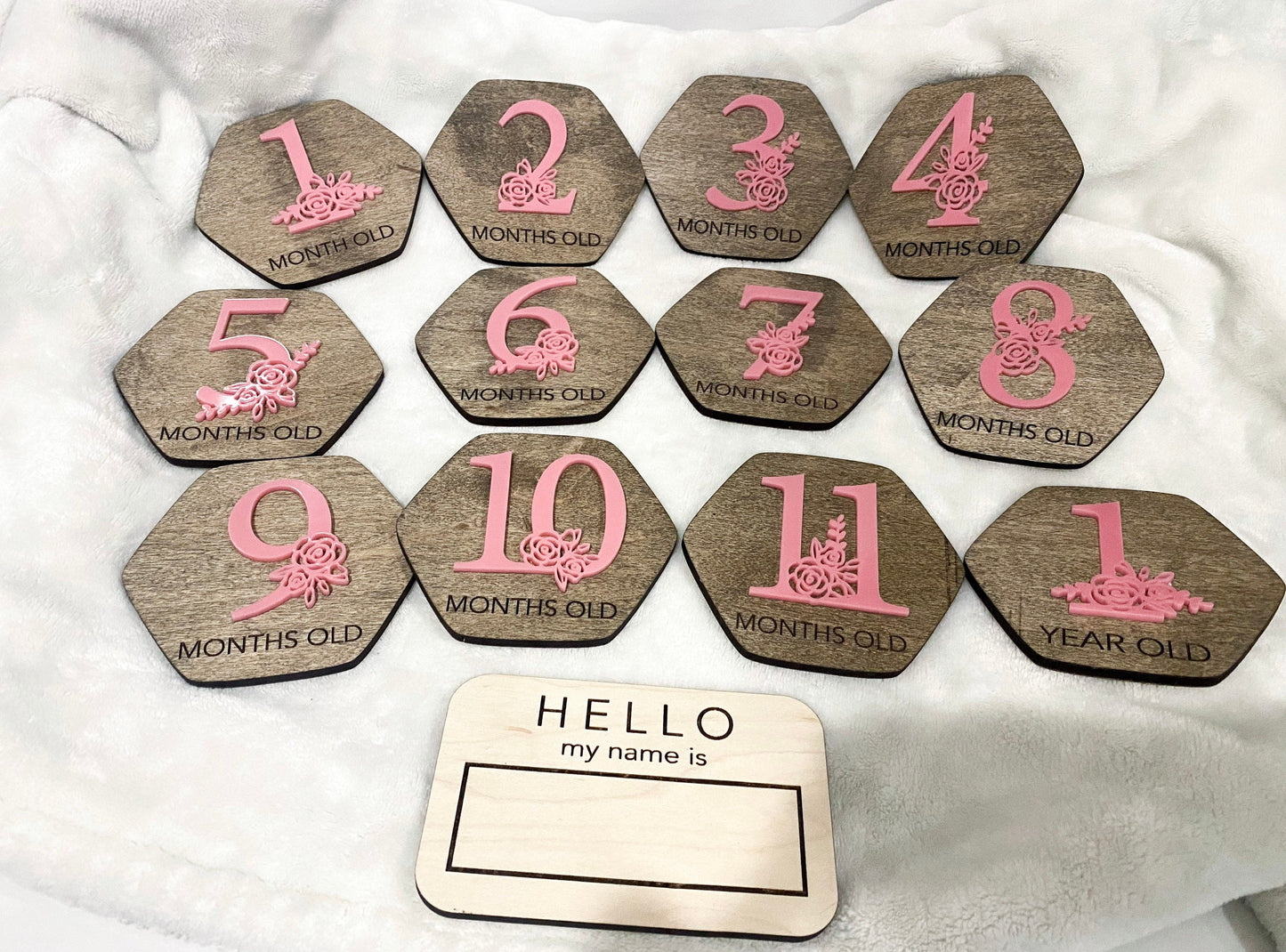 Wood Baby Monthly Milestone, Baby Shower Gifts, Gift for New Mom, Monthly Markers, Custom Milestones, New Baby Gift, Personalized Gifts