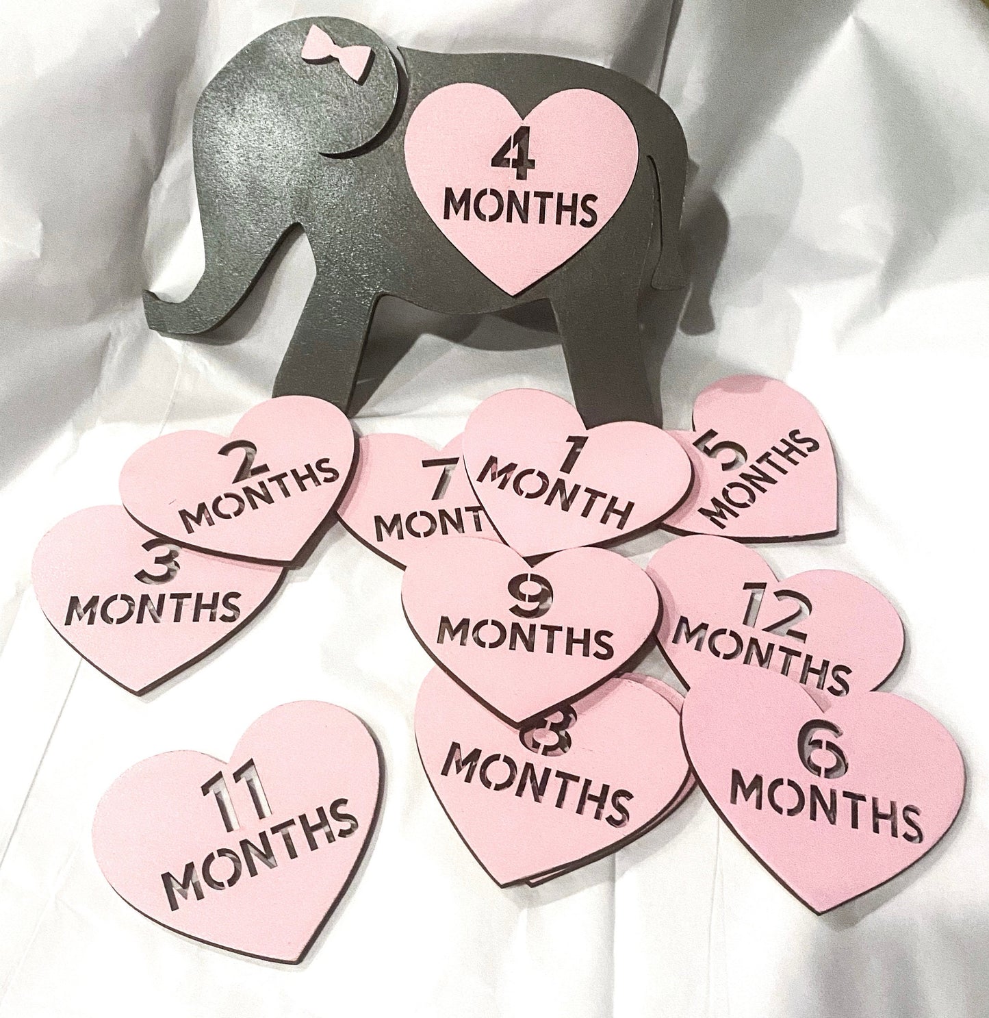 Interchangeable Elephant Baby Milestones, Personalized Baby Milestones, Custom Milestones, Monthly Countdowns, Baby Gifts, Baby Shower Gift