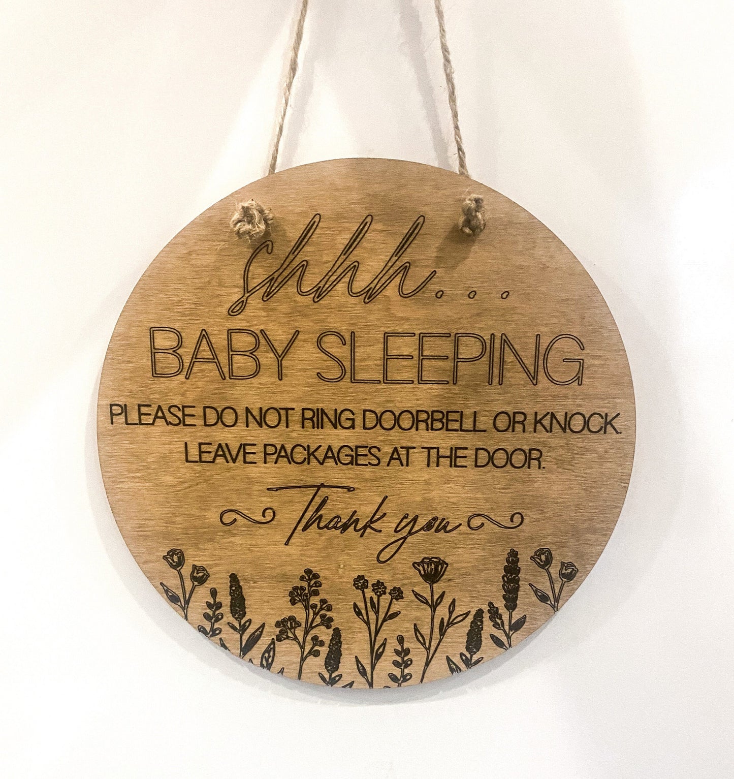 Shhh Baby Sleeping Front Door Sign