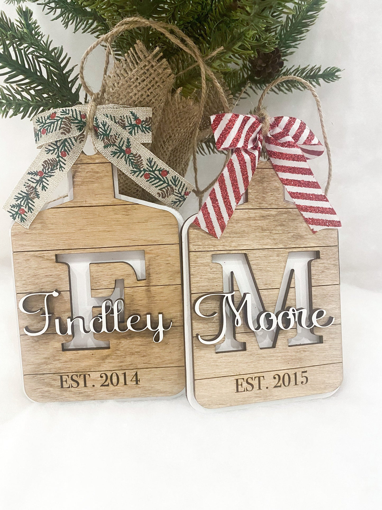 Personalized Cutting Board Ornament, Gift for Her, New Home Gift, Last Name Ornament, Monogram Ornament, Custom Ornament, Gift Ideas