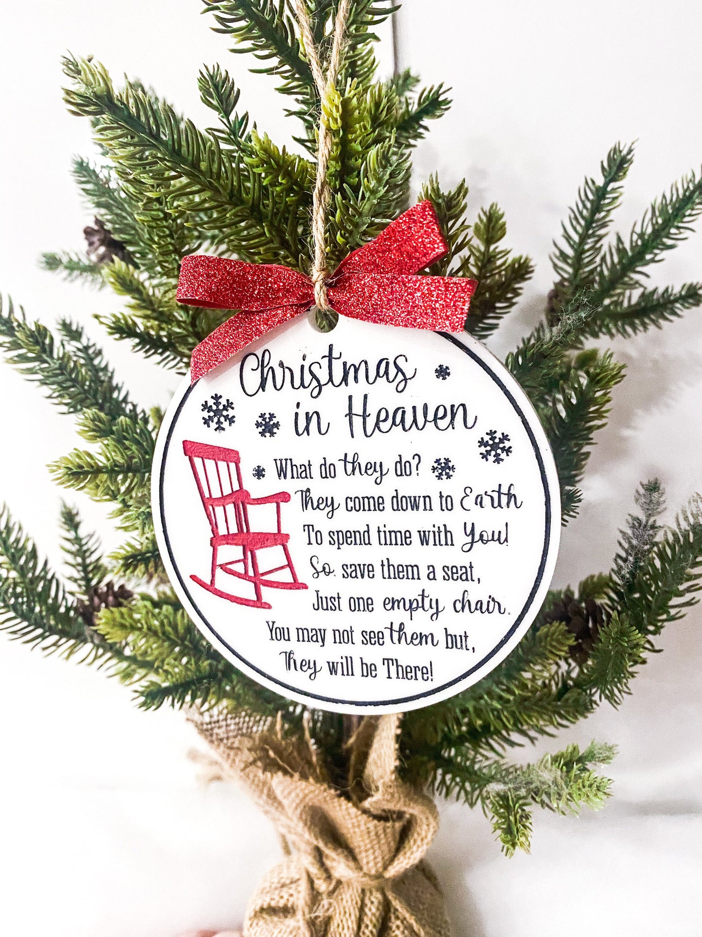 Christmas in Heaven Ornament, Grief Ornament, Loss Ornament, In Memory Of, Always in our hearts ornament, Christmas Tree Decor,2022 Ornament