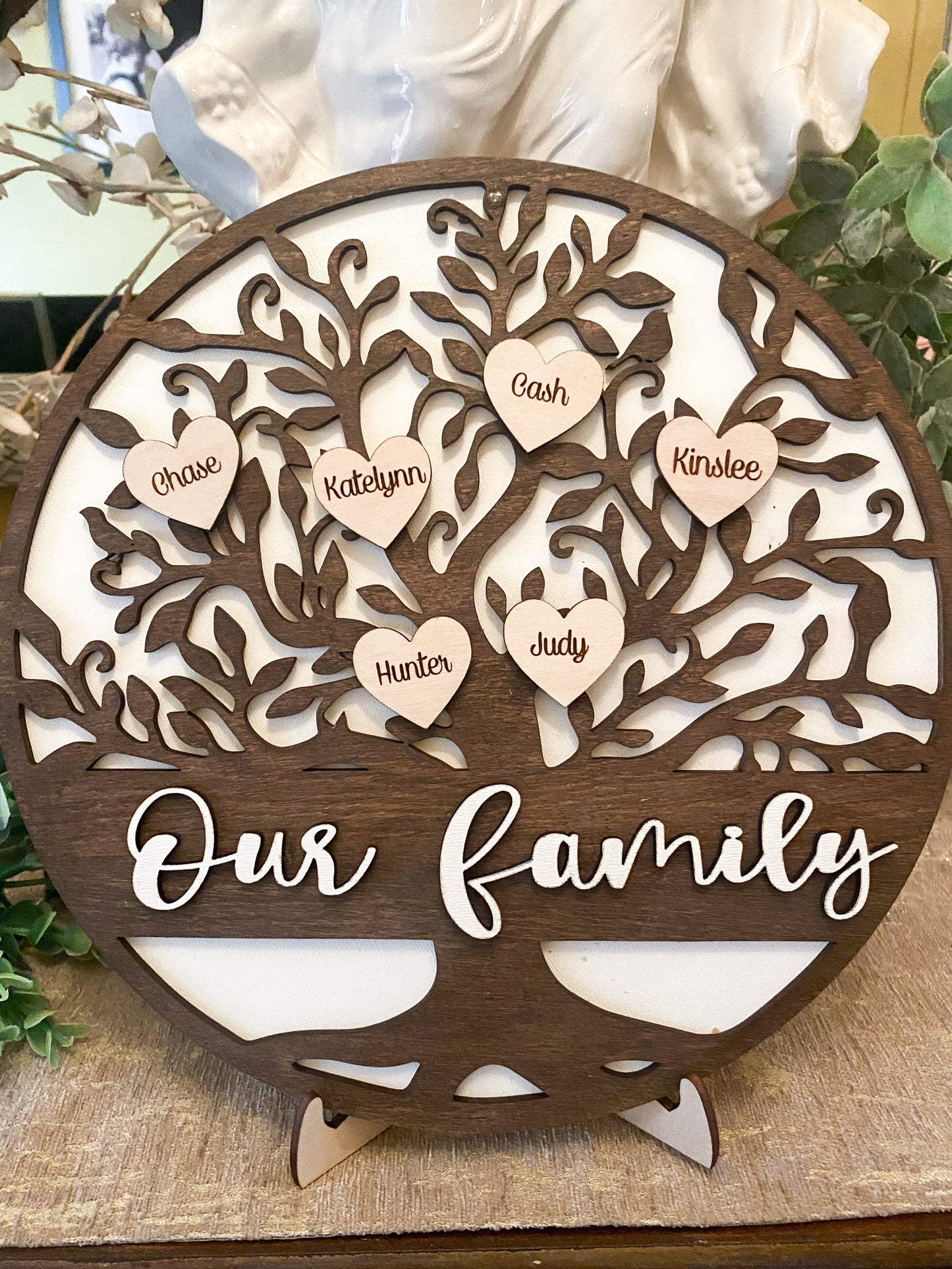 Wooden Family Tree Sign, Gift for Her, Personalized Family Sign, Mother's Day Gift, Gift for Grandma, Family Tree Sign, Gift for Mom