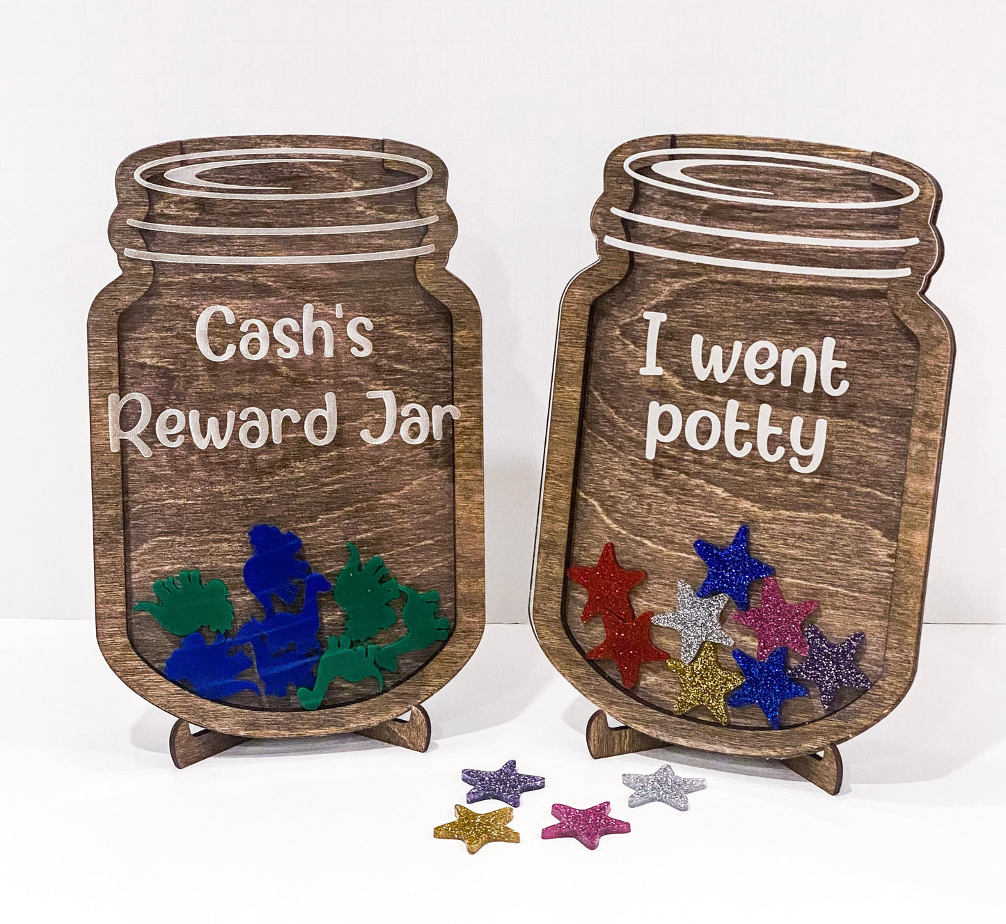 Kids Personalized Reward Jars, Custom Reward Jars for Teachers, Incentive Jar, Potty Reward Jars, Dinosaur Tokens, Custom Name Reward Jars