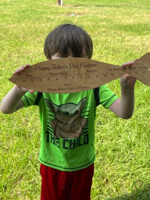 Personalized Fish Ruler, Father's Day, Fish Ruler Sign, Gift for Dad, Fishing Sign, Wooden Fish Ruler, Fish Measurement Sign for him