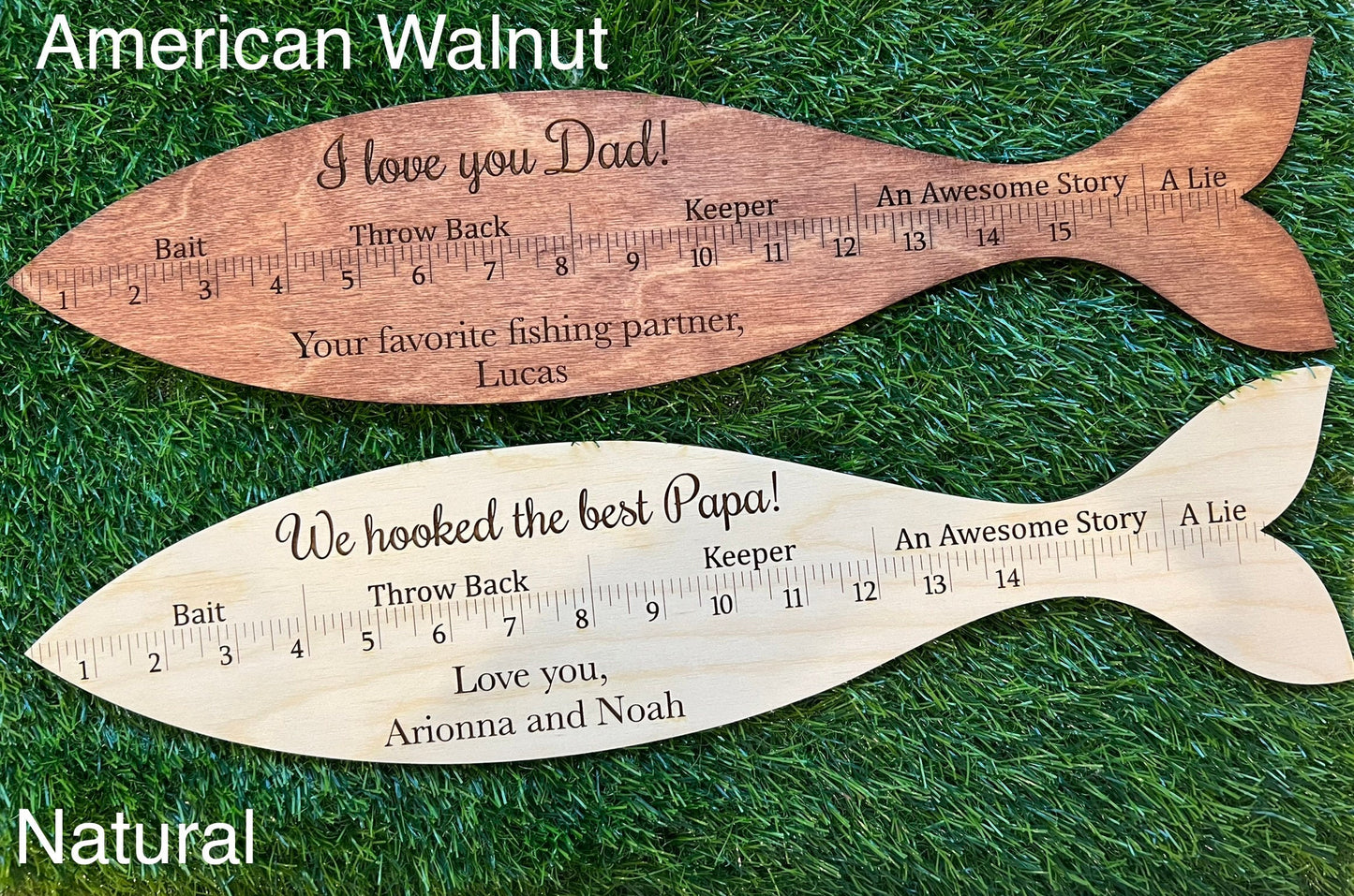 Personalized Fish Ruler, Father's Day, Fish Ruler Sign, Gift for Dad, Fishing Sign, Wooden Fish Ruler, Fish Measurement Sign for him