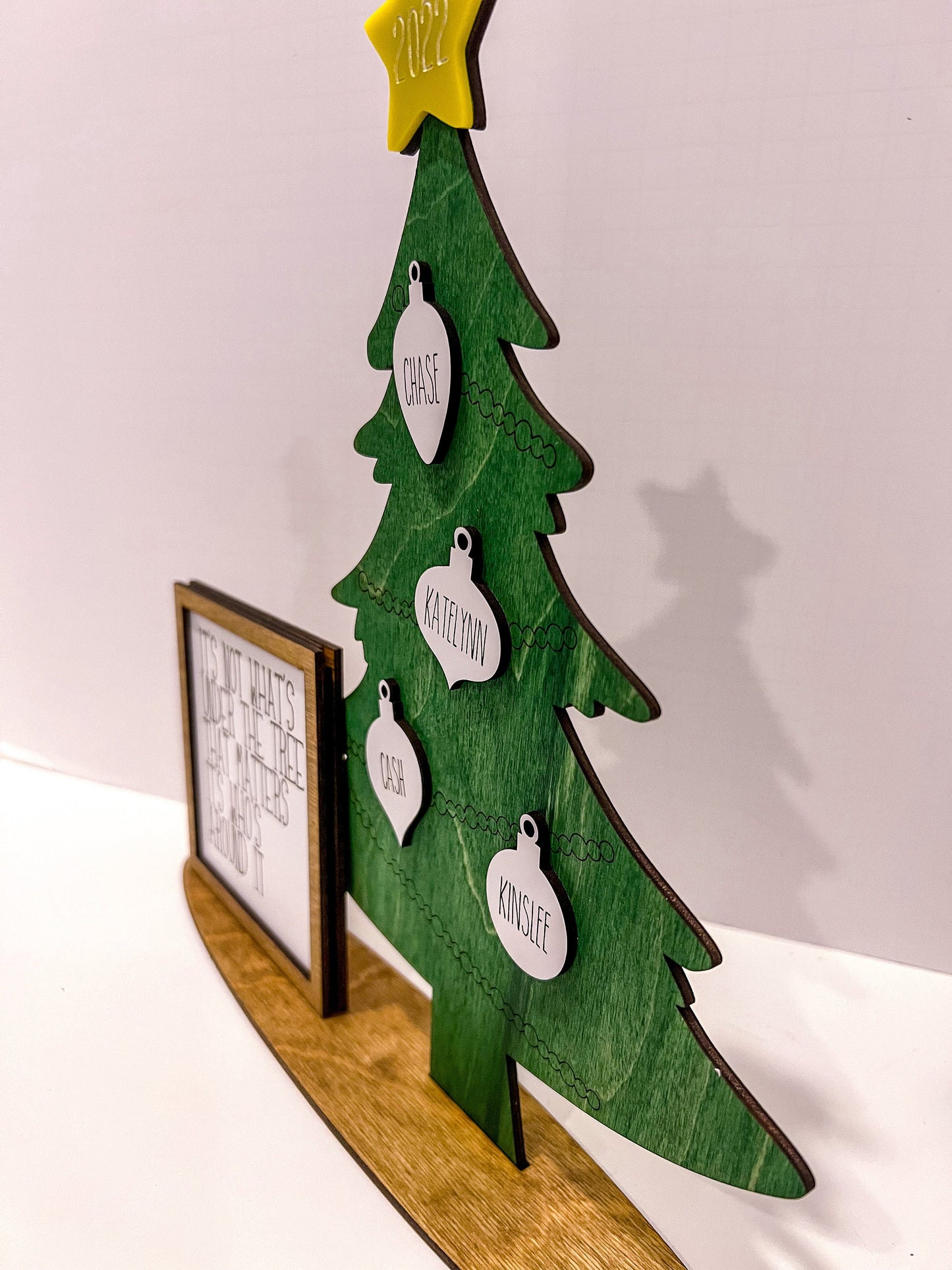 Personalized Standing Christmas Family Tree, Gift for Her, Christmas Home Decor, Holiday Decor, Holiday Gift Ideas, Personalized Decoration