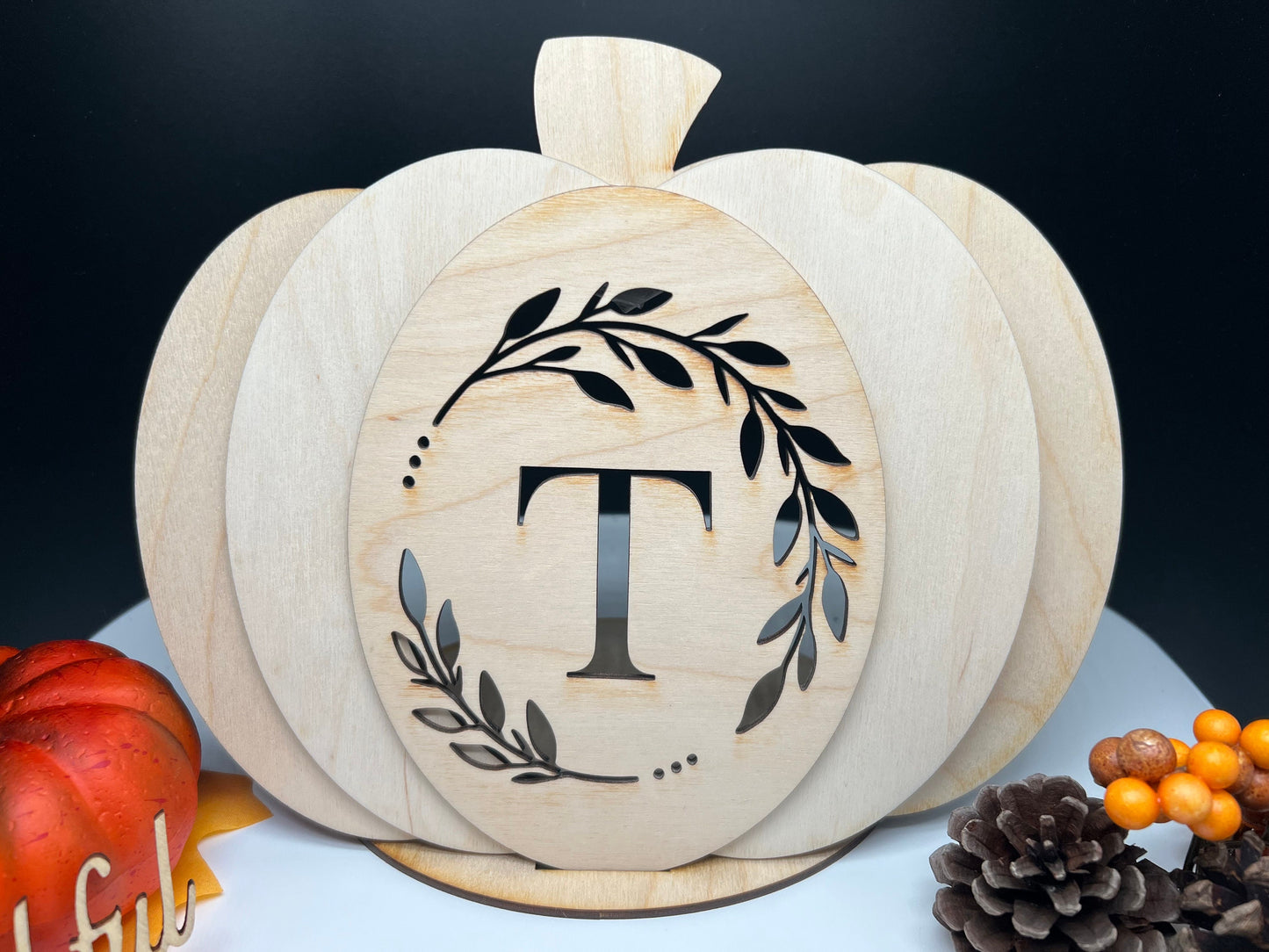 Pumpkin Initial Candle Holder, Fall/Autumn Decor, Monogram Pumpkin Gift, Home Decor, Light up Candle Holder, Halloween Decor, Pumpkin Decor