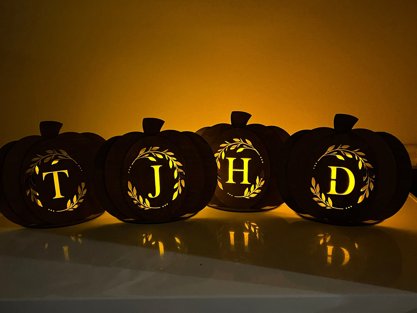 Pumpkin Initial Candle Holder, Fall/Autumn Decor, Monogram Pumpkin Gift, Home Decor, Light up Candle Holder, Halloween Decor, Pumpkin Decor