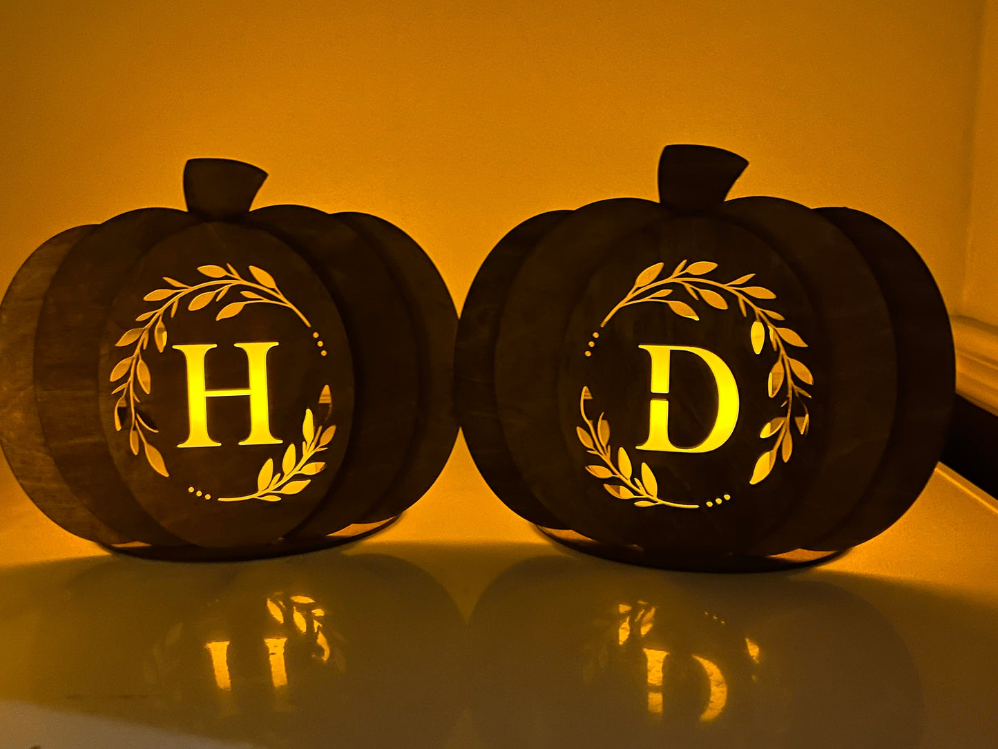 Pumpkin Initial Candle Holder, Fall/Autumn Decor, Monogram Pumpkin Gift, Home Decor, Light up Candle Holder, Halloween Decor, Pumpkin Decor