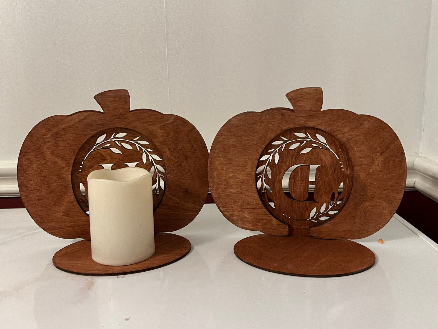Pumpkin Initial Candle Holder, Fall/Autumn Decor, Monogram Pumpkin Gift, Home Decor, Light up Candle Holder, Halloween Decor, Pumpkin Decor