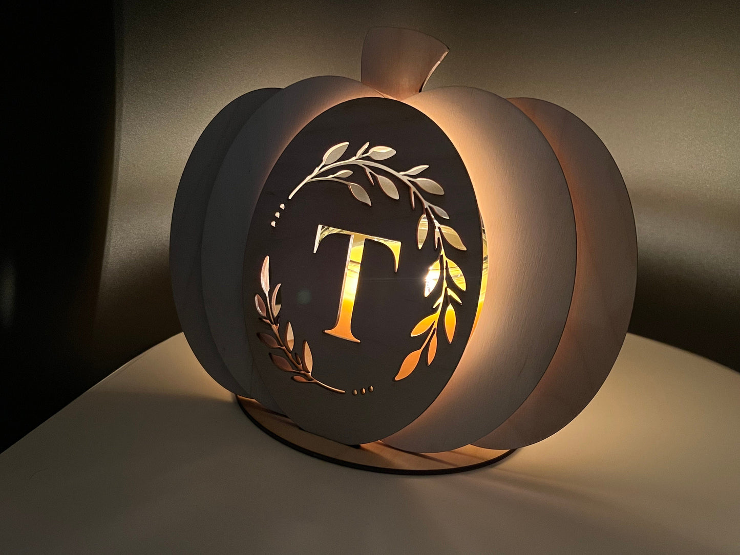 Pumpkin Initial Candle Holder, Fall/Autumn Decor, Monogram Pumpkin Gift, Home Decor, Light up Candle Holder, Halloween Decor, Pumpkin Decor