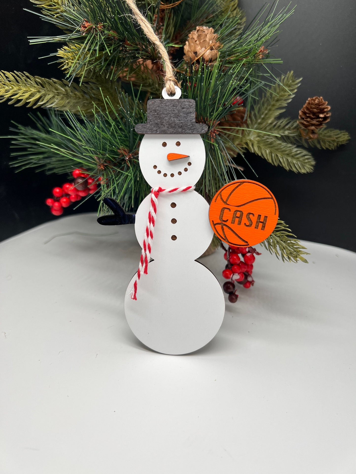 Personalized Basketball Snowman Ornament, Sports Ornament, Gift for Coach, Gift for Him, Gift for Kids, Basketball Gifts, Christmas Ornament