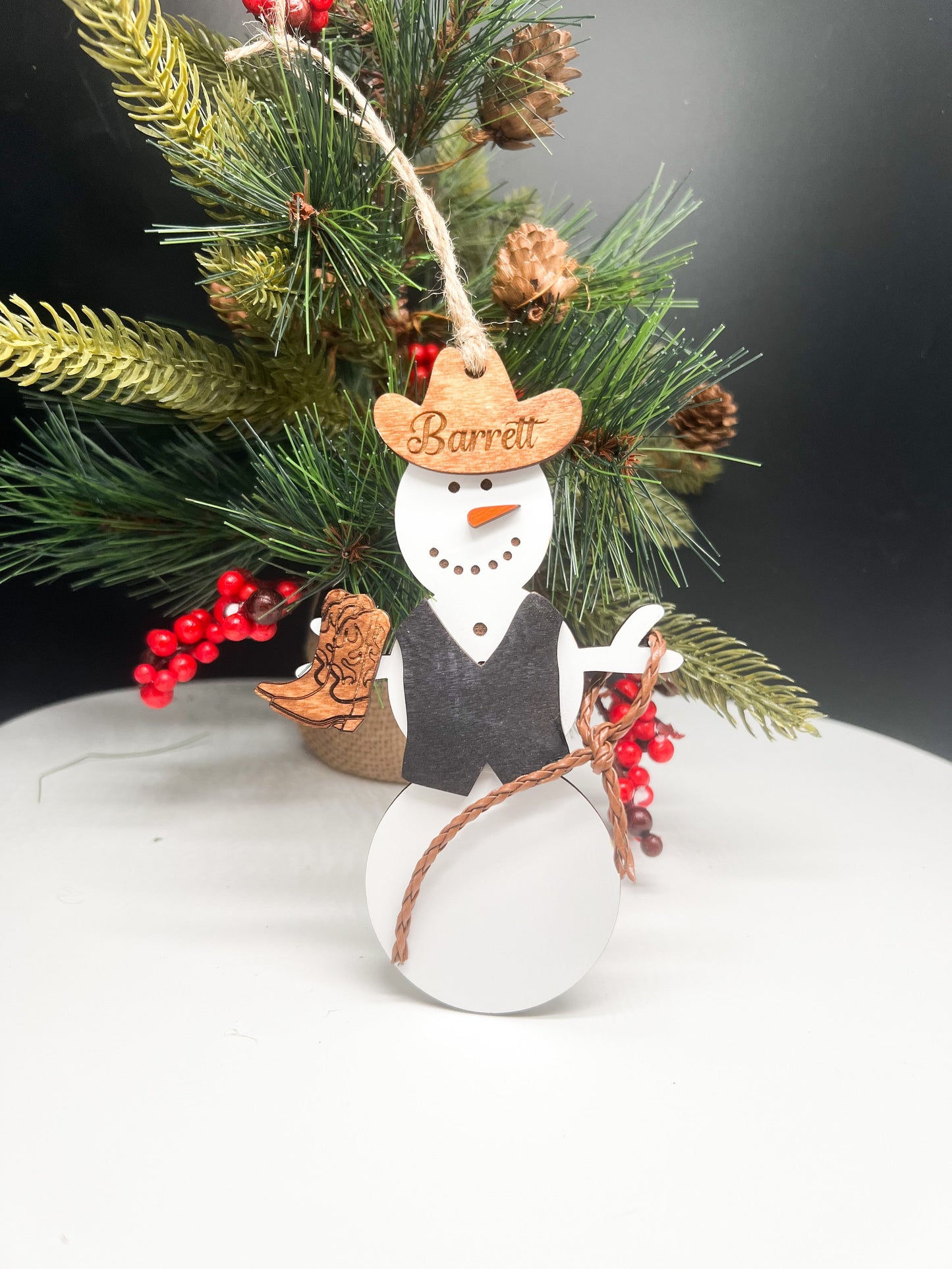 Personalized Cowboy/Cowgirl Snowman Ornament, Cowboy Ornament, Cowgirl Ornament, Snowman Ornament, Gift for Him, Gift for Her, Gift for Kids