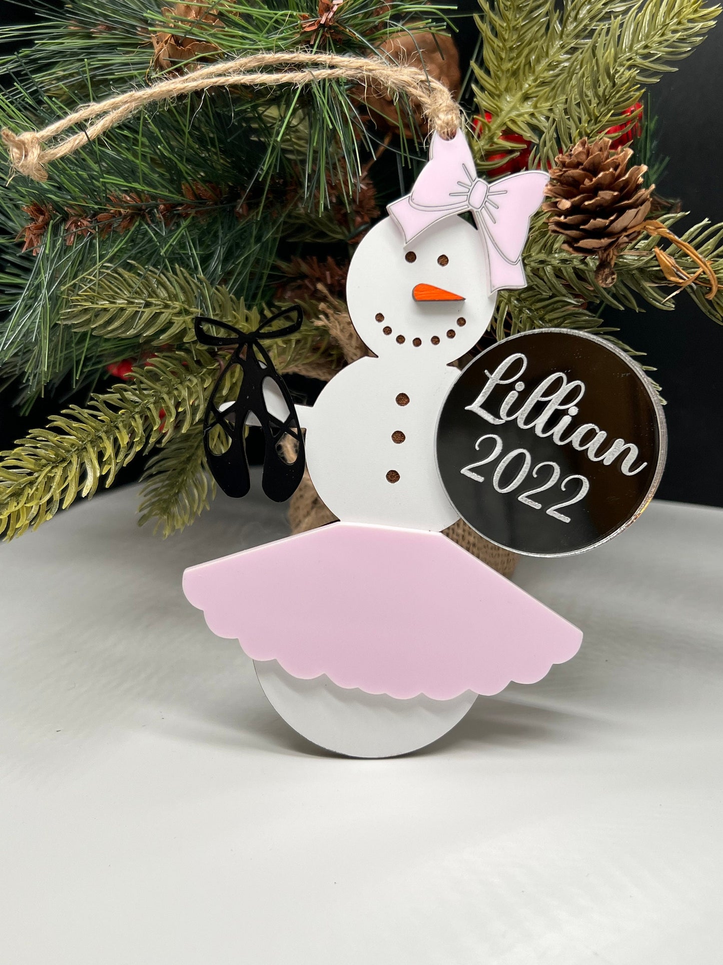 Personalized Dance/Ballet Snowman Ornament, Gift for her/teacher/daughter, Custom Ornament, Personalized Christmas Ornament,Snowman Ornament