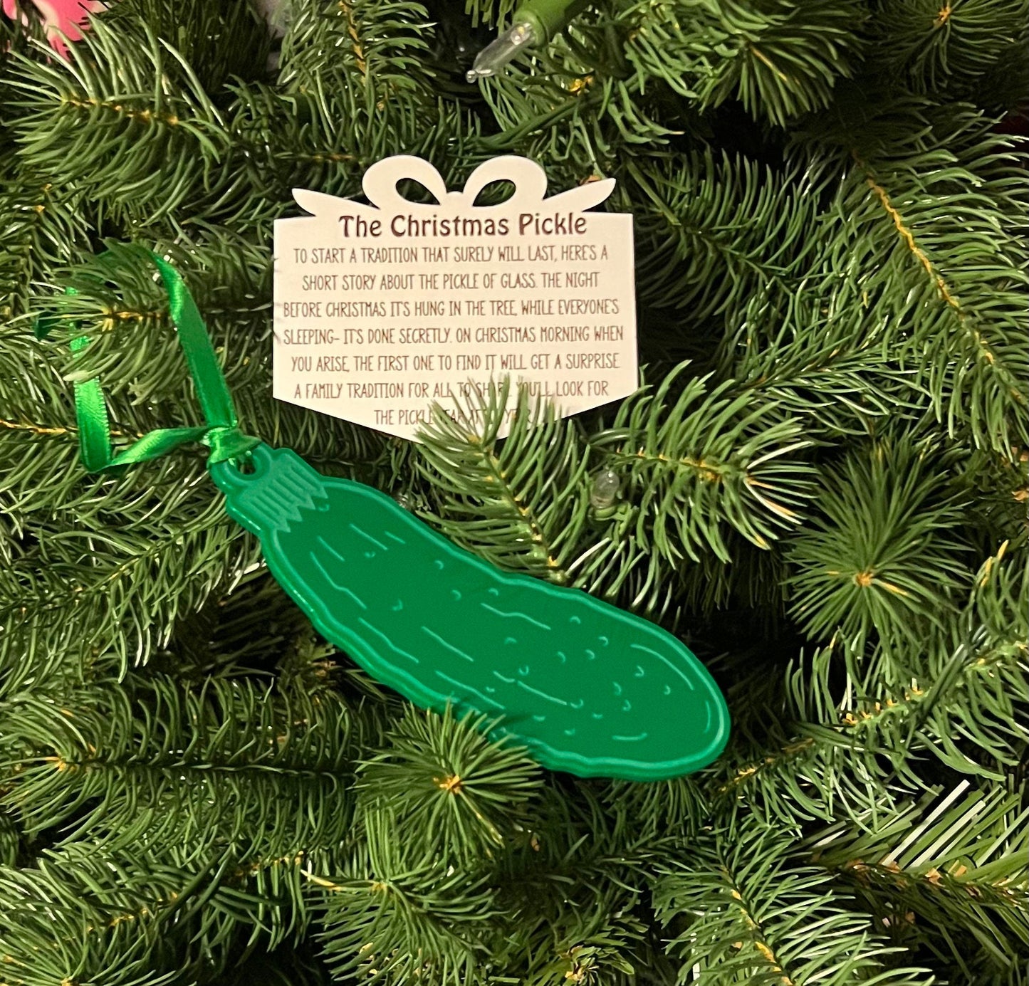 The Christmas Tree Pickle Ornament, German Tradition, Pickle Ornament, Christmas Ornament Game, Christmas Tree Game, Pickle Ornament Game