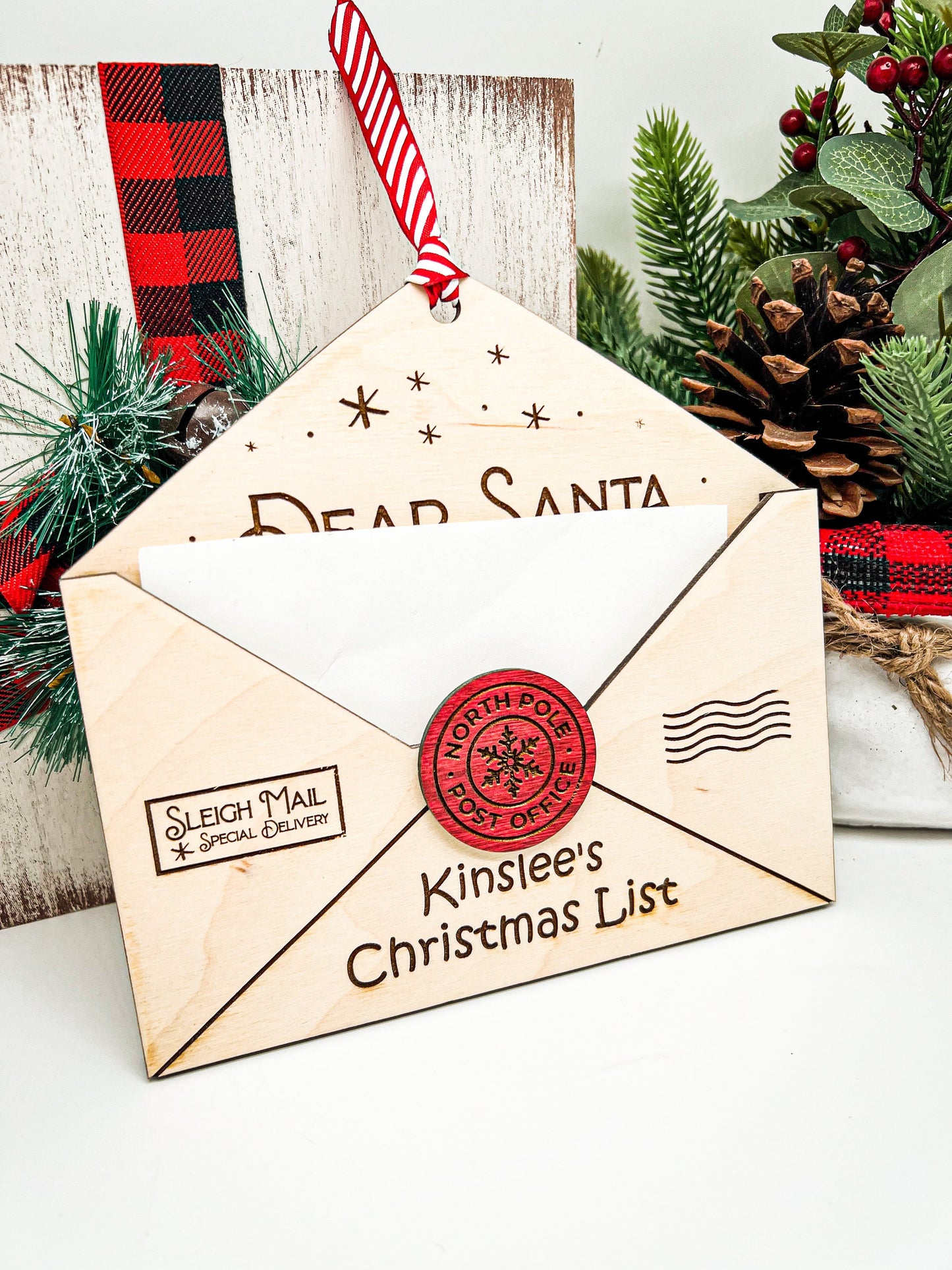 3d Personalized Santa Letter Holder, Santa Letter Name Holder, Santa Letter Holder, Letter to Santa Envelope, Dear Santa Letter Ornament