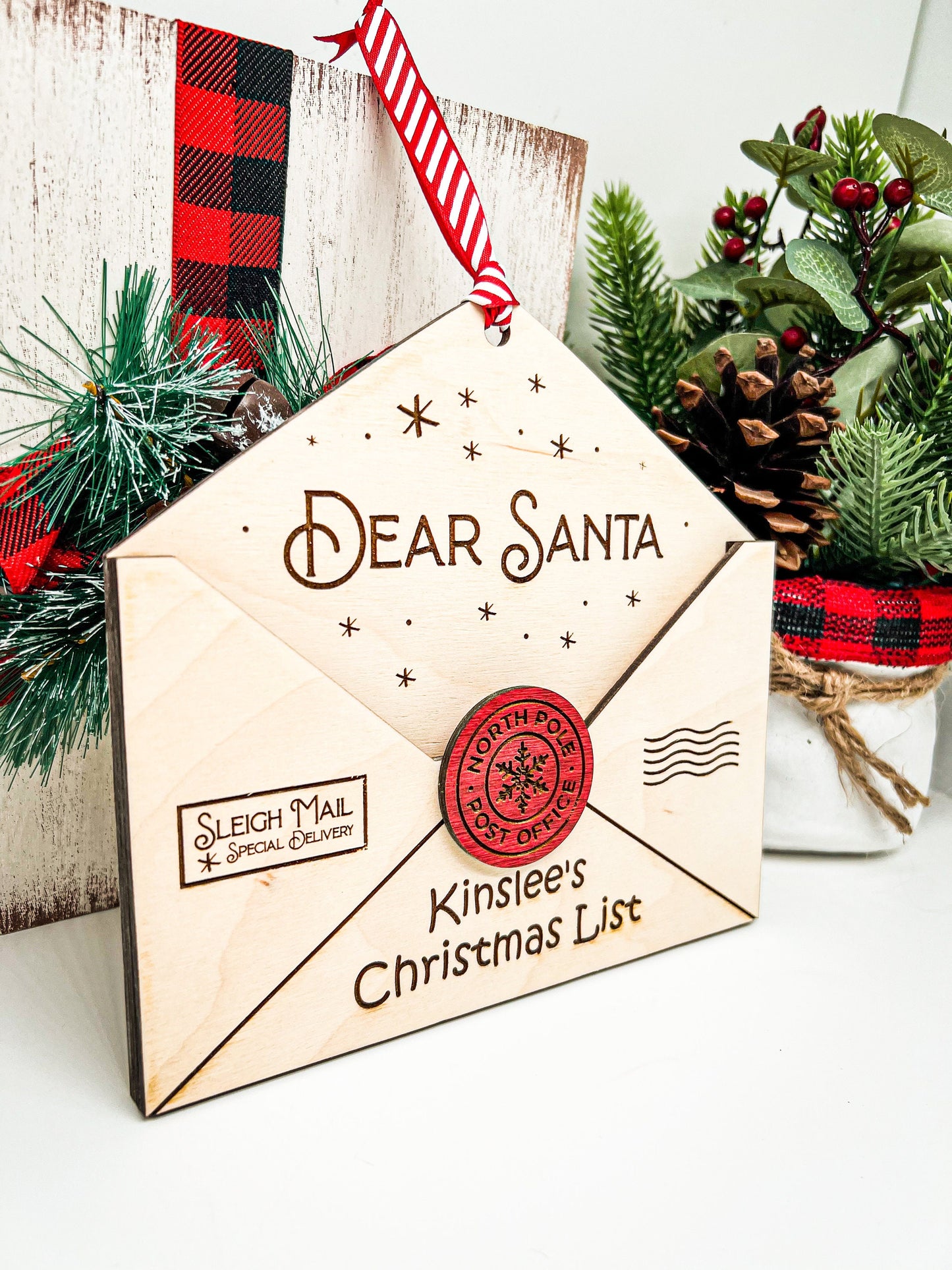 3d Personalized Santa Letter Holder, Santa Letter Name Holder, Santa Letter Holder, Letter to Santa Envelope, Dear Santa Letter Ornament