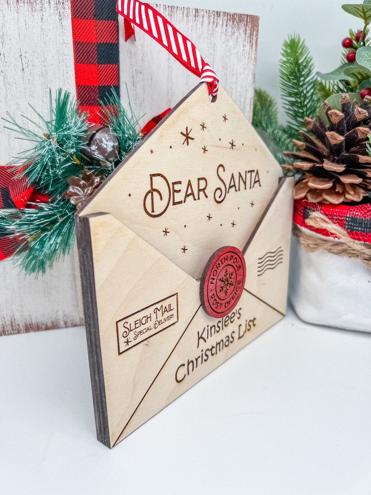 3d Personalized Santa Letter Holder, Santa Letter Name Holder, Santa Letter Holder, Letter to Santa Envelope, Dear Santa Letter Ornament