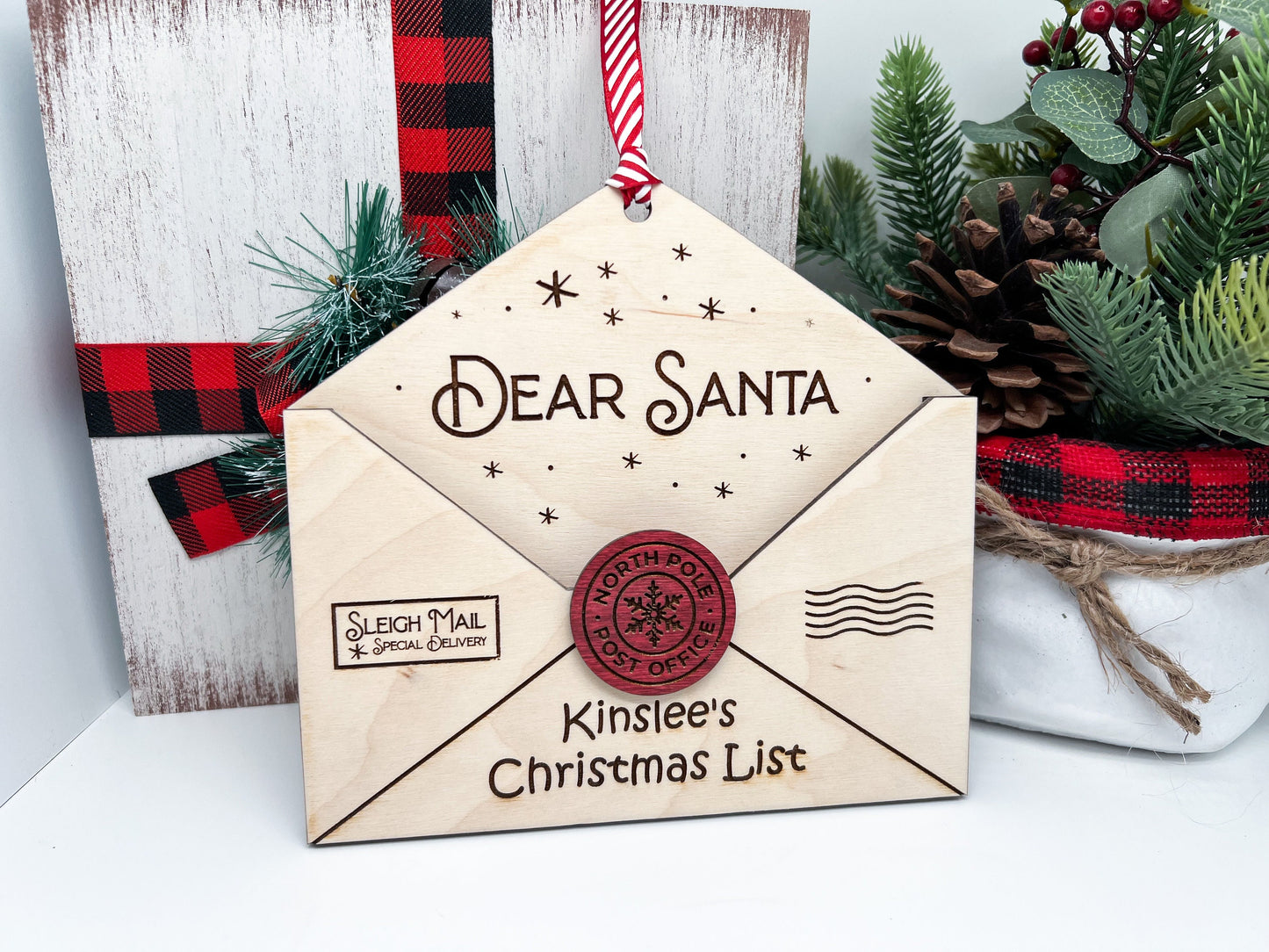 3d Personalized Santa Letter Holder, Santa Letter Name Holder, Santa Letter Holder, Letter to Santa Envelope, Dear Santa Letter Ornament