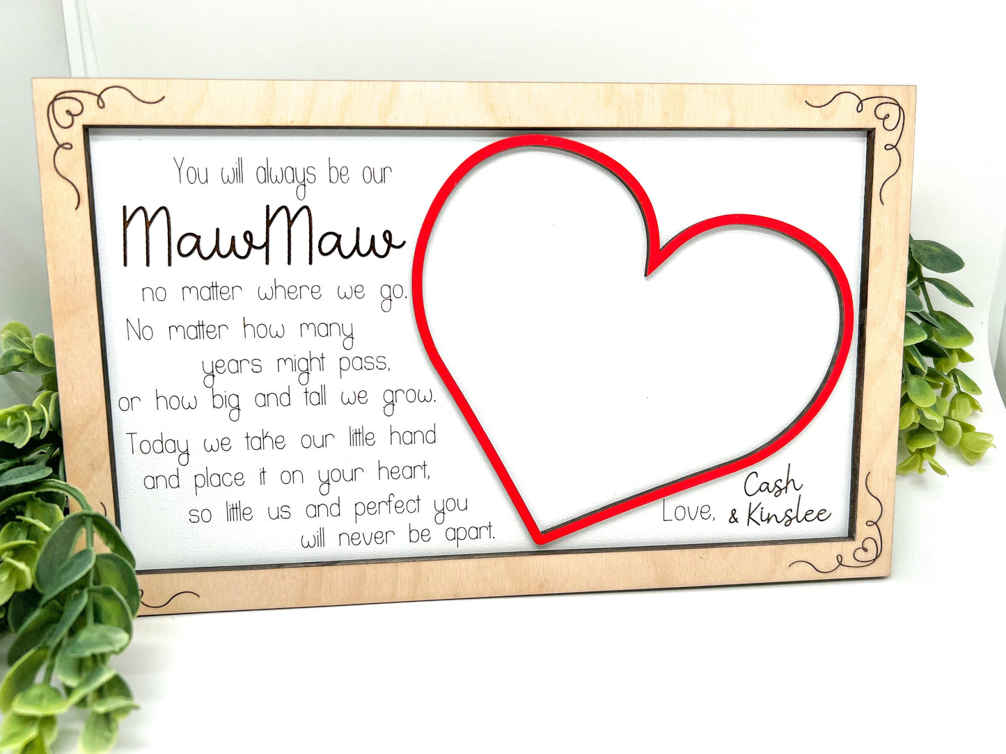 Personalized Handprint sign for Mom, Gift for Her, Mother's Day 2025, Gift for Grandparent's, Keepsake gifts, Handmade Mother's Day, New Mom