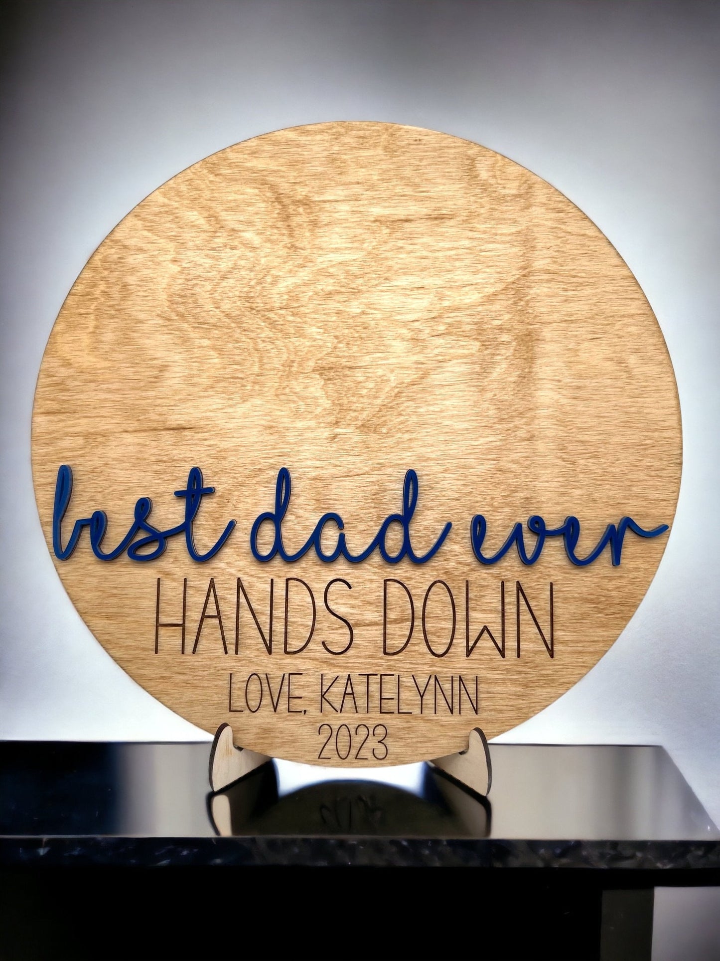 Hands Down Handprint Sign for Dad, Father's Day Gift for Dad, Personalized Handprint Gift for Dad/Grandpa/New Dad, Custom Handprint Sign