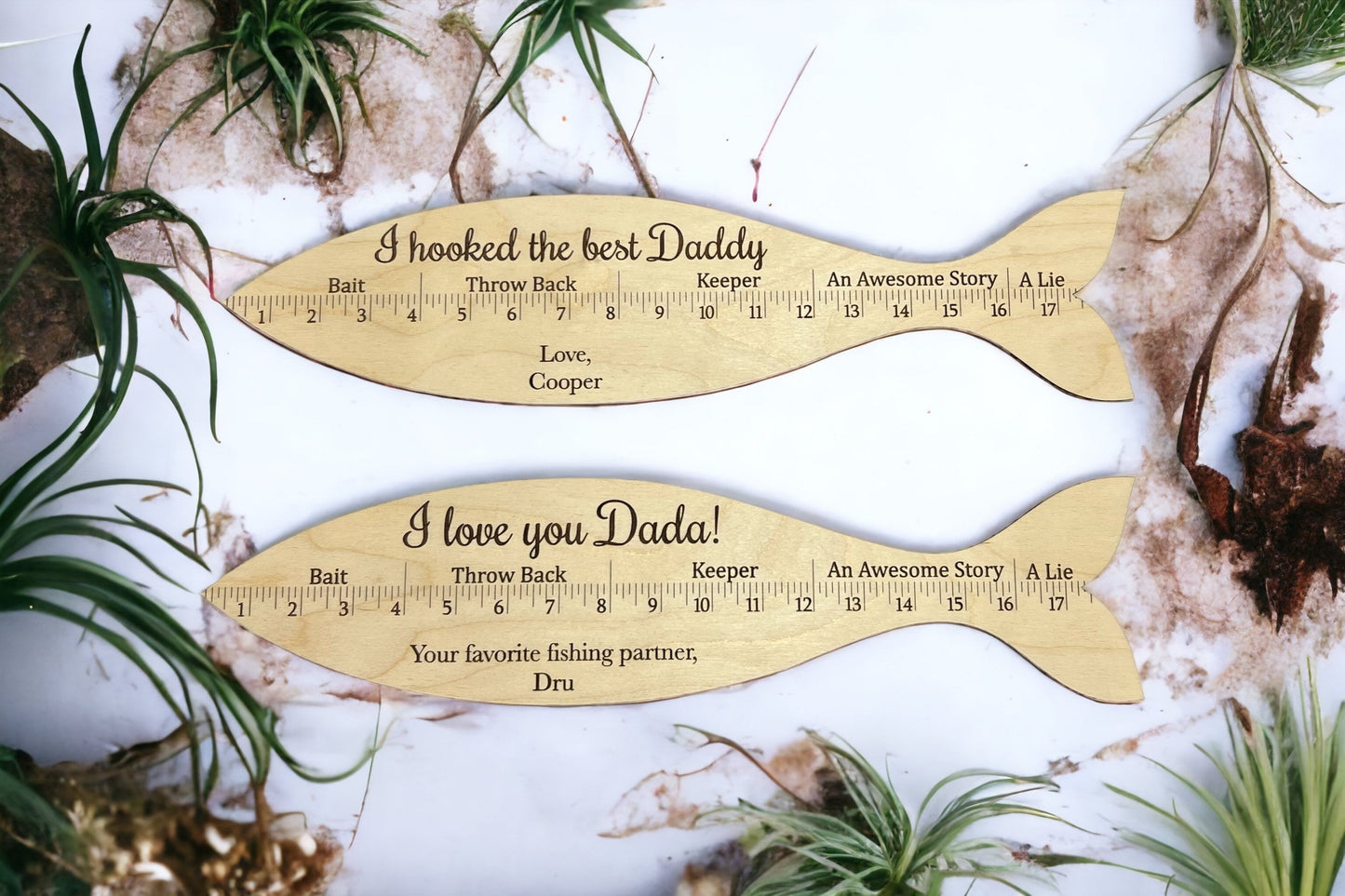 Personalized Fish Ruler, Father's Day, Fish Ruler Sign, Gift for Dad, Fishing Sign, Wooden Fish Ruler, Fish Measurement Sign for him