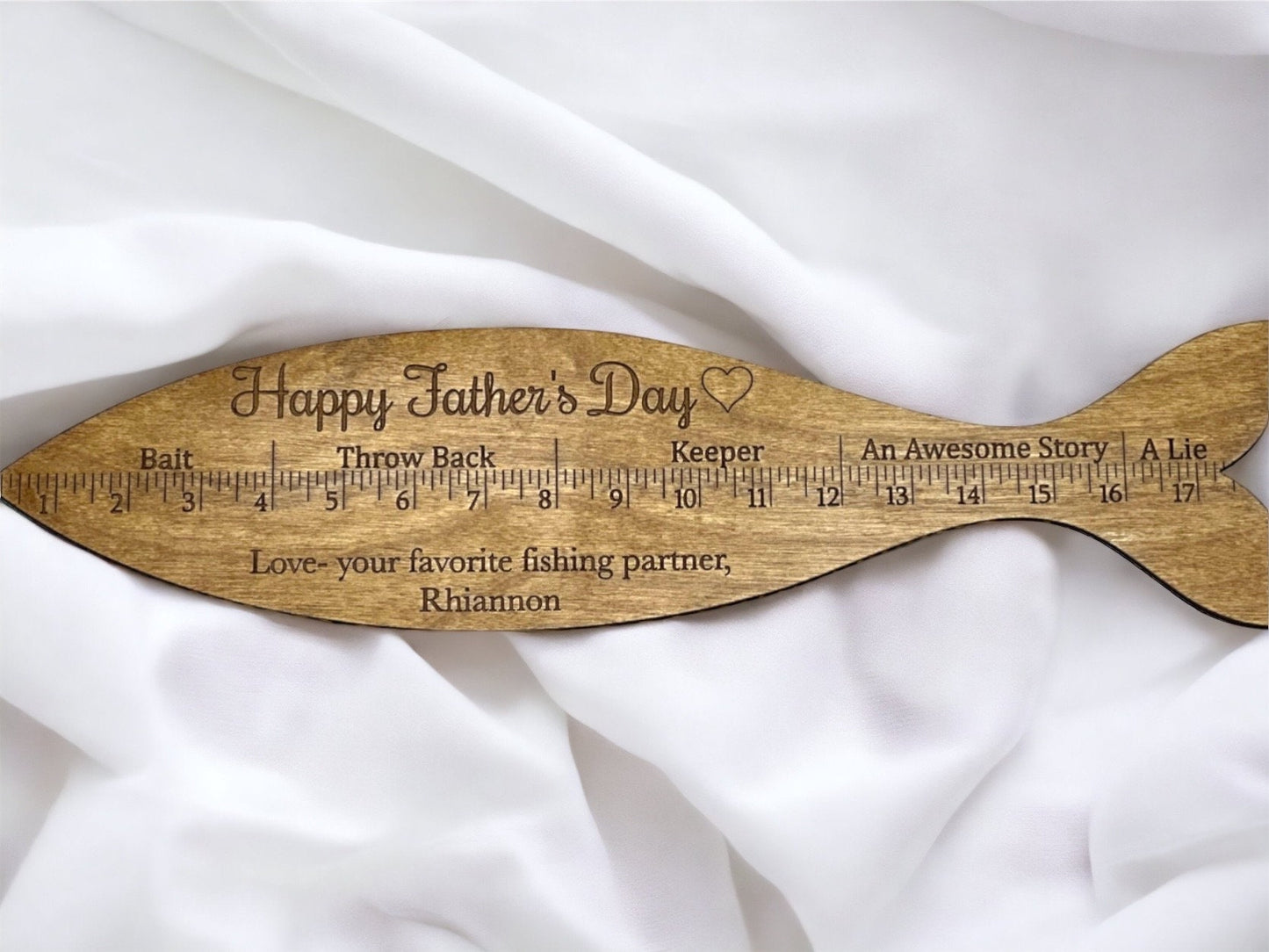 Personalized Fish Ruler, Father's Day, Fish Ruler Sign, Gift for Dad, Fishing Sign, Wooden Fish Ruler, Fish Measurement Sign for him