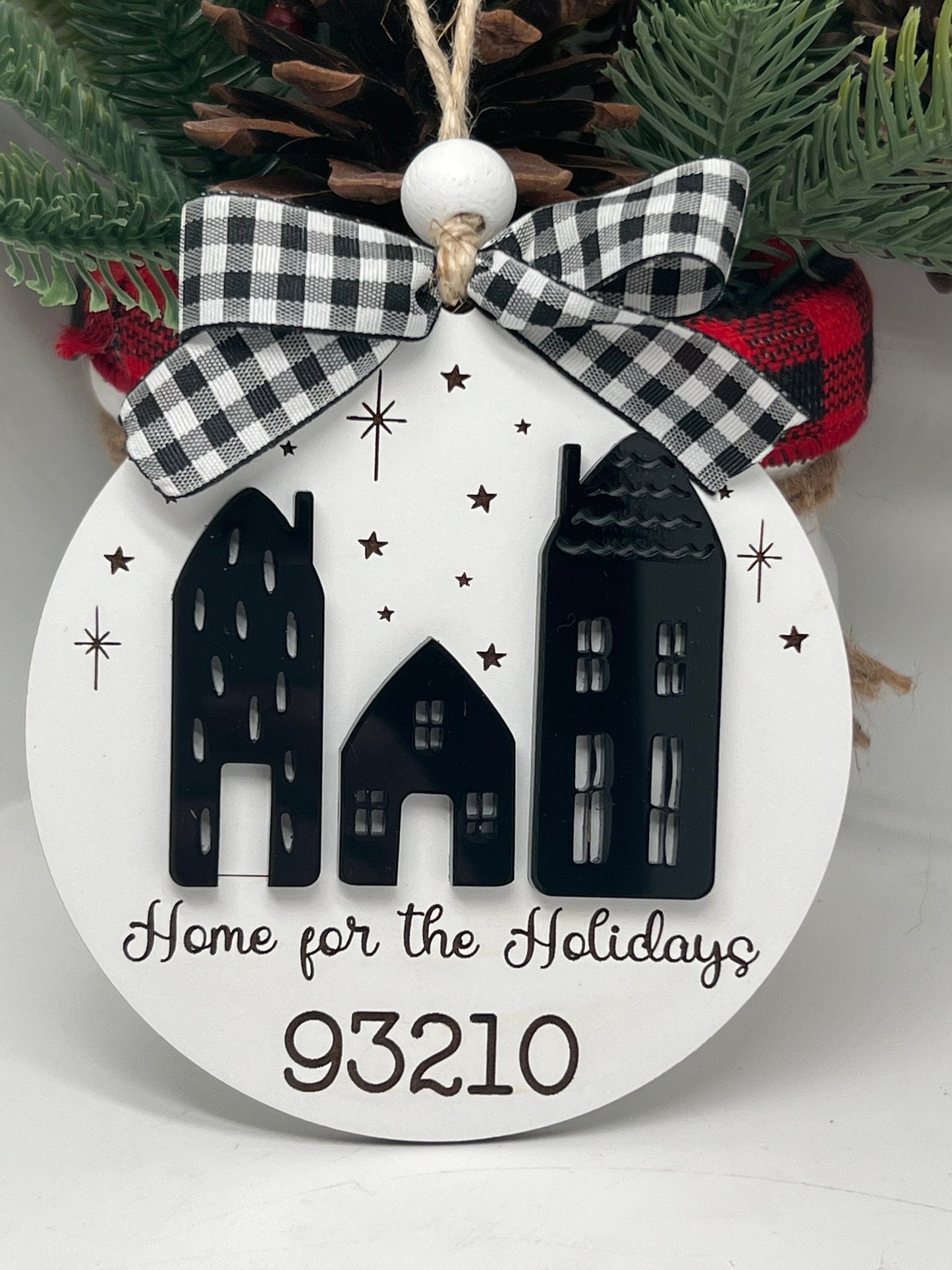 Zip Code Ornament, Home for the Holidays Gift, New Home Gift, Newlywed Gifts, Personalized Custom Zip Code Christmas Ornament Tree Decor
