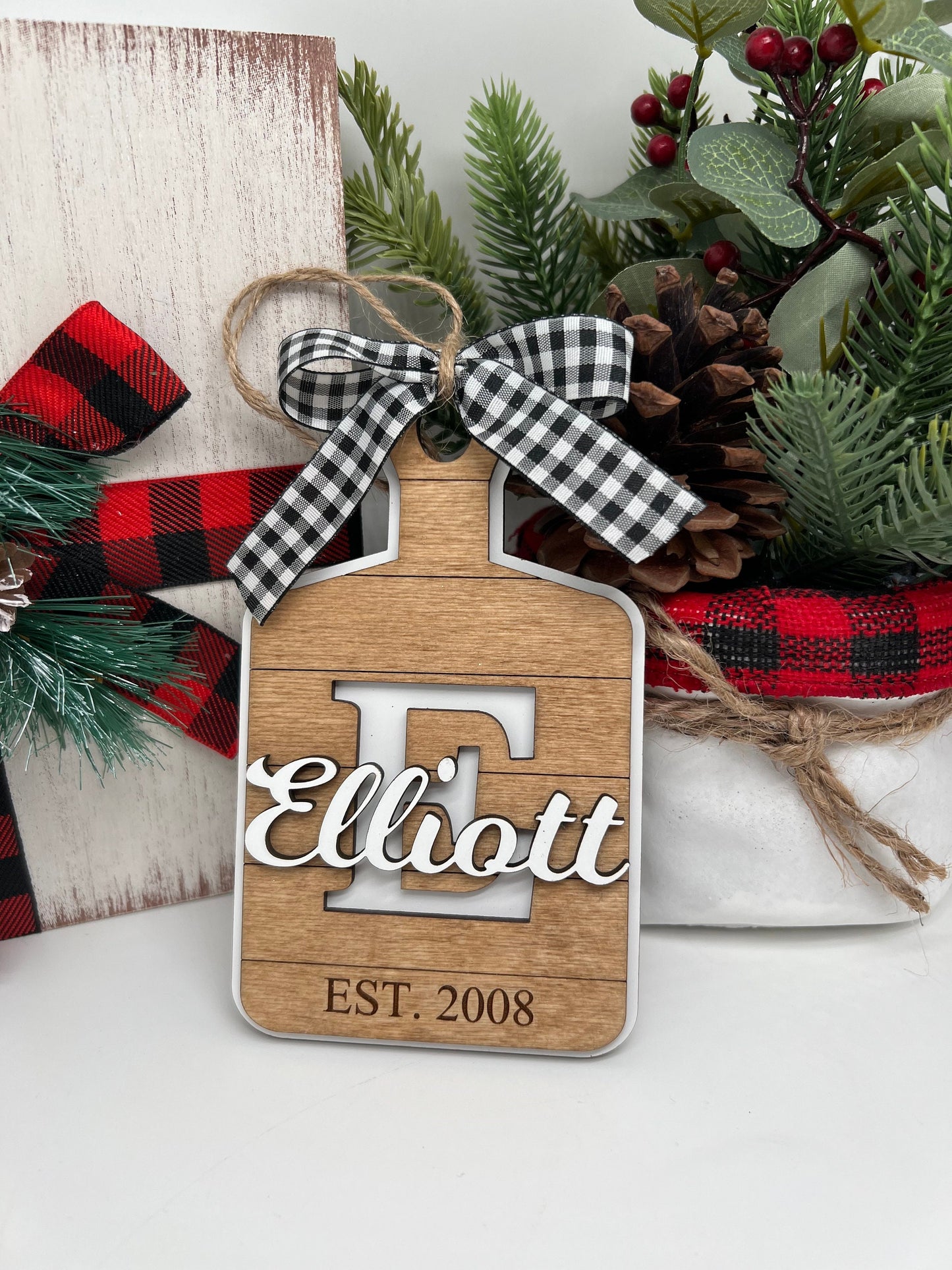 Personalized Cutting Board Ornament, Gift for Her, New Home Gift, Last Name Ornament, Monogram Ornament, Custom Ornament, Gift Ideas