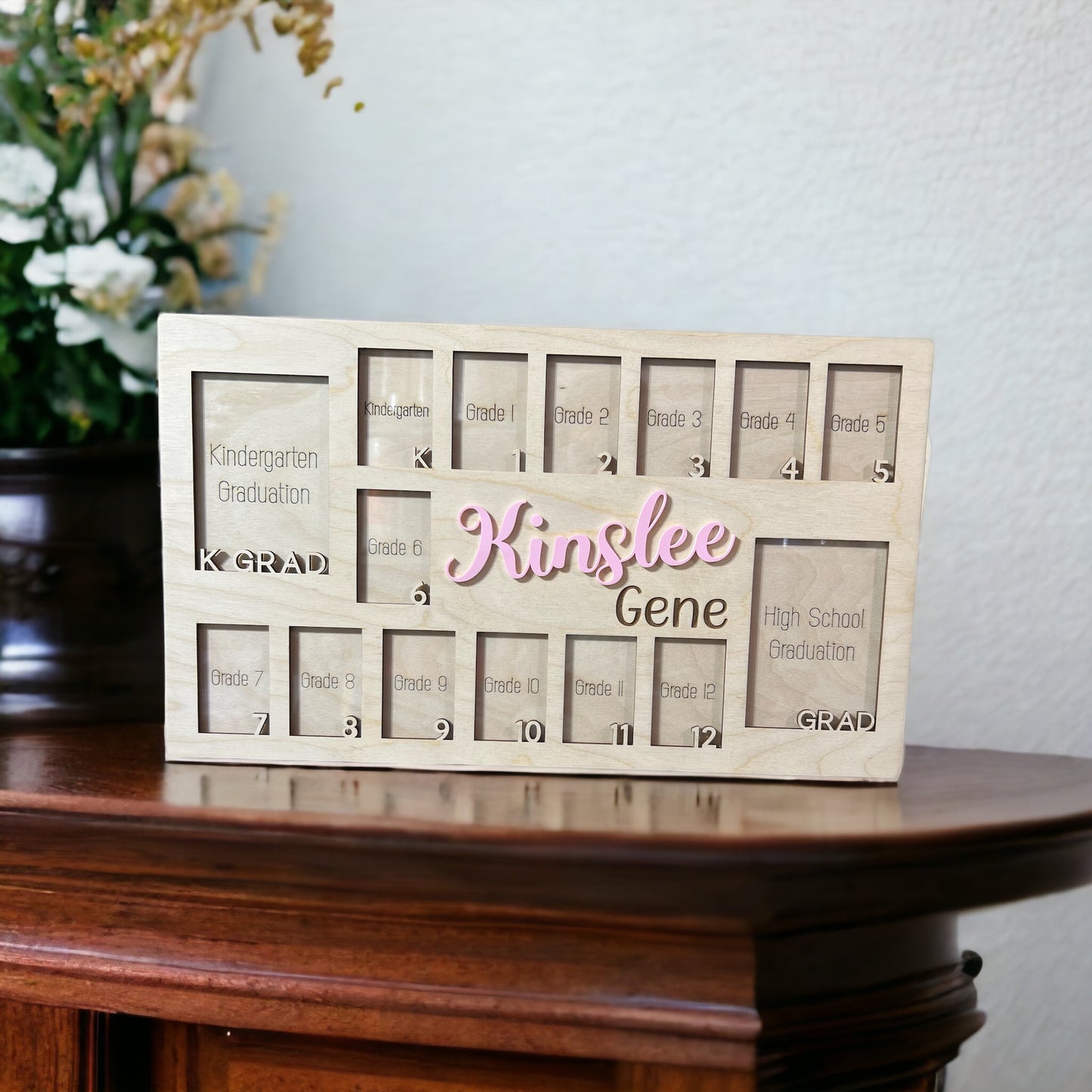 Personalized School Photo Frame, Kindergarten-Graduation Photo Frame, School Memory Photo Keepsake, Pre-k to graduation frame, School Gift