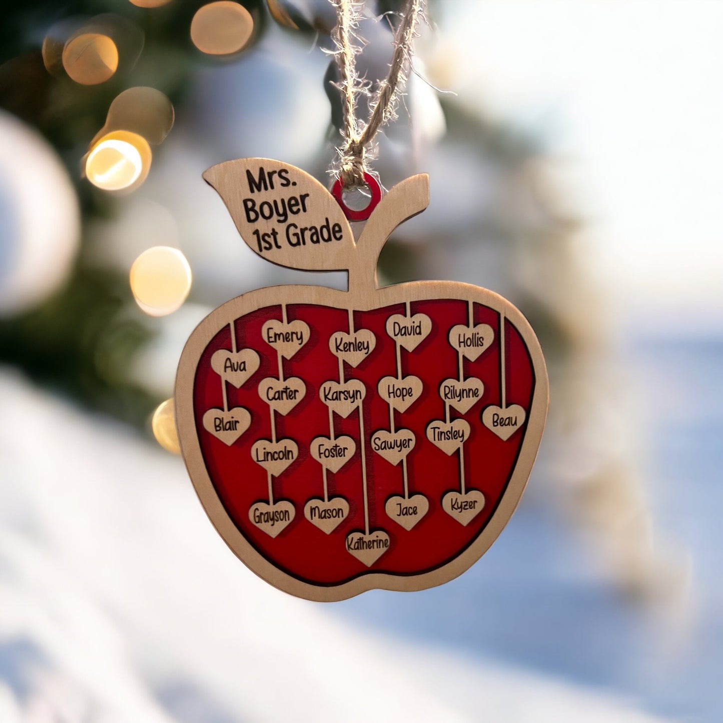 Teacher Appreciation Gift, Ornament for Teacher, Gift from Students,Teacher Christmas Gift, Class List, Unique/End of Year Teacher Gift