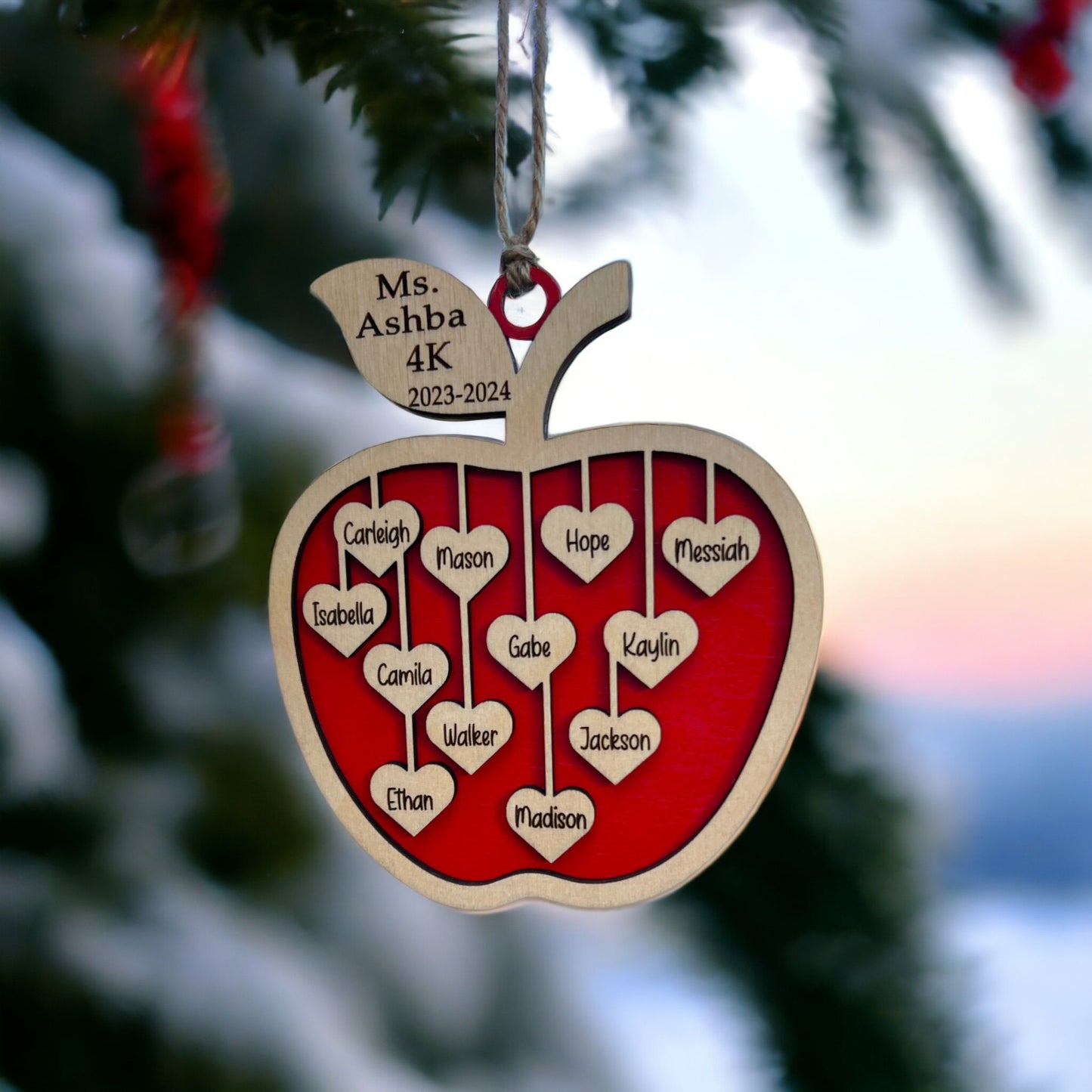 Teacher Appreciation Gift, Ornament for Teacher, Gift from Students,Teacher Christmas Gift, Class List, Unique/End of Year Teacher Gift