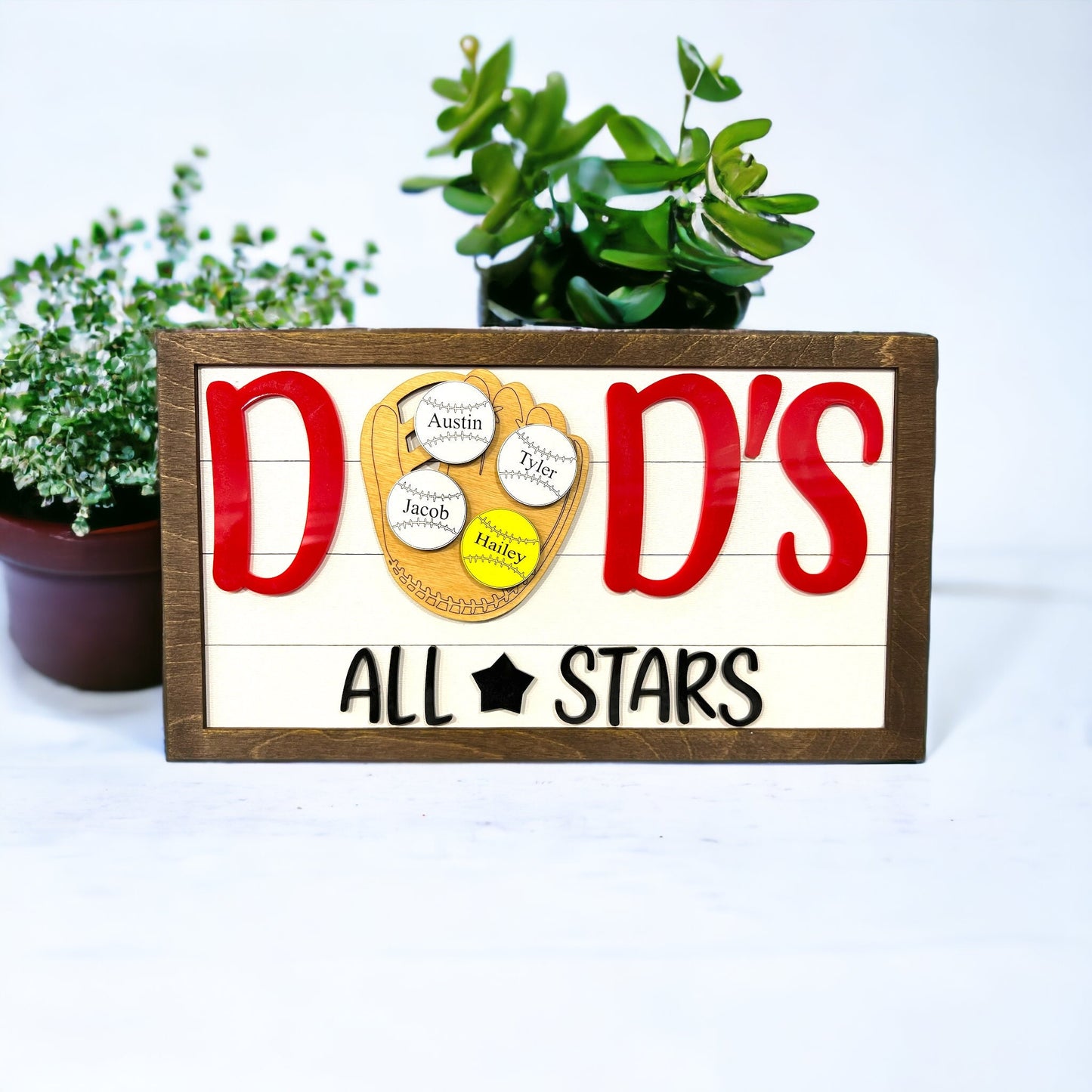 Personalized Baseball Softball Sign, Father's Day 2025, Sports Frame, Gift for Him, Home Run Sign, All Stars Sign, Custom Sports Signs