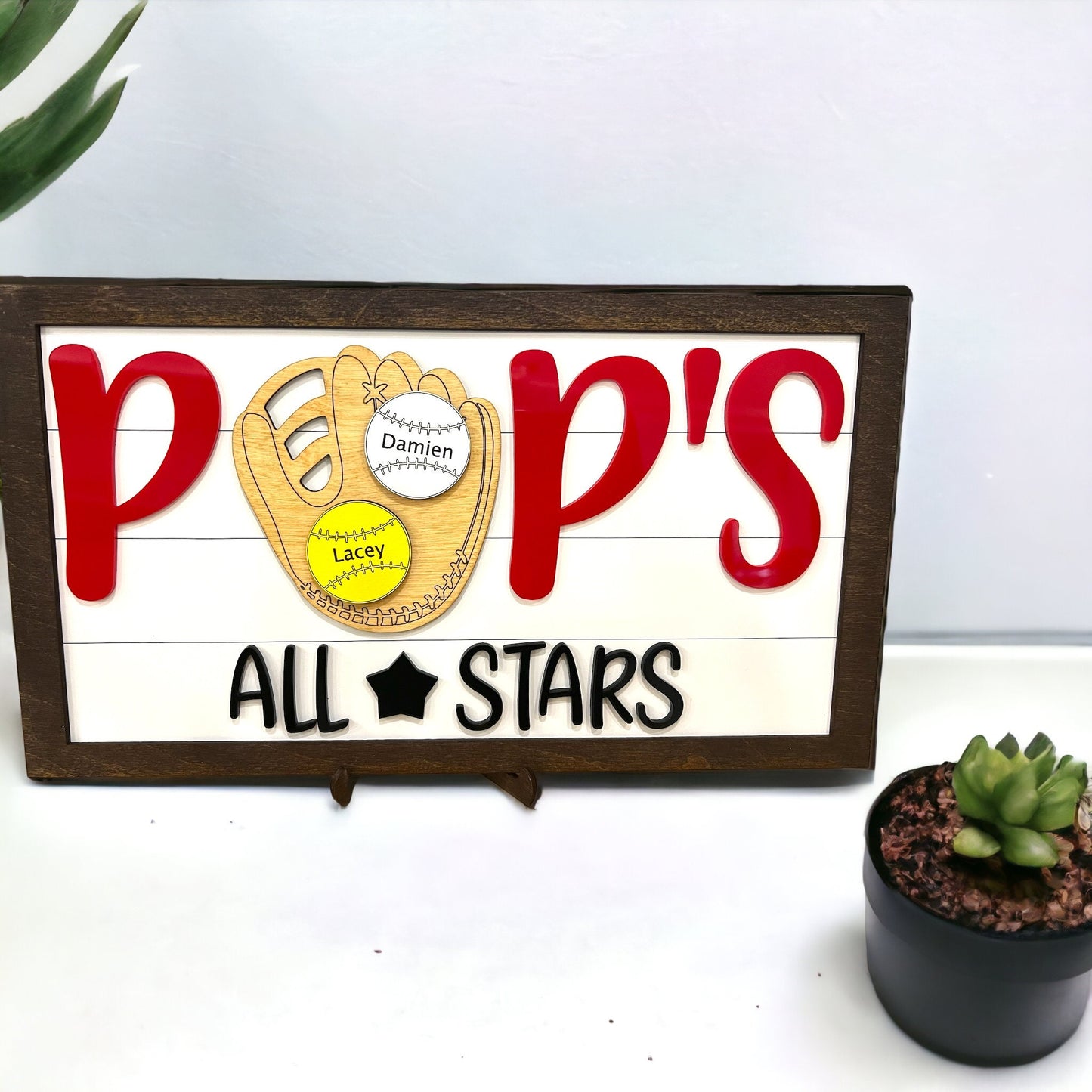 Personalized Baseball Softball Sign, Father's Day 2025, Sports Frame, Gift for Him, Home Run Sign, All Stars Sign, Custom Sports Signs