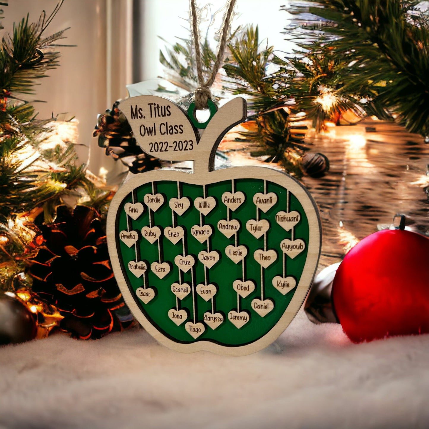 Teacher Appreciation Gift, Ornament for Teacher, Gift from Students,Teacher Christmas Gift, Class List, Unique/End of Year Teacher Gift