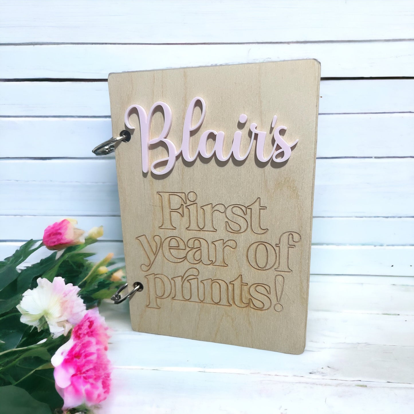 Personalized Year of Handprint/Footprint/Fingerprints Book, Baby Shower Gift, Baby Book, First Christmas Gift, Memory/Keepsake Book, New Mom