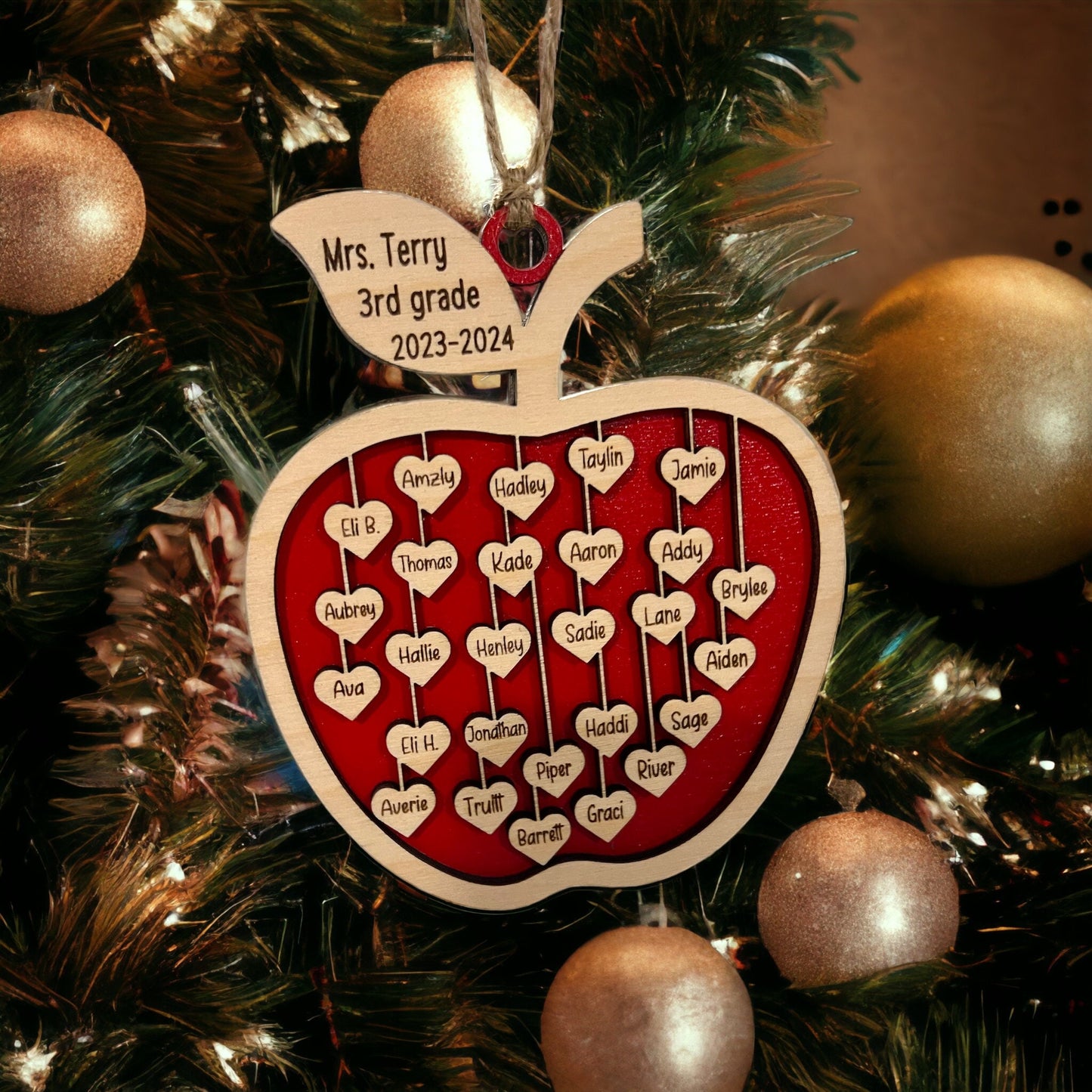 Teacher Appreciation Gift, Ornament for Teacher, Gift from Students,Teacher Christmas Gift, Class List, Unique/End of Year Teacher Gift