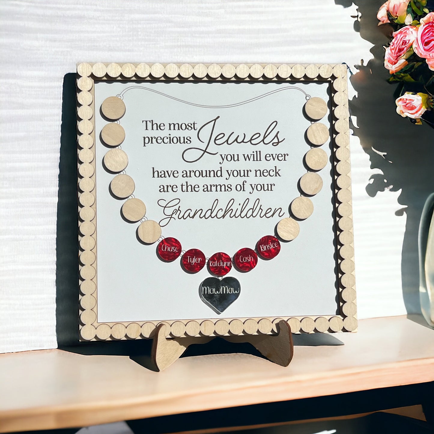 Personalized Mother's Day Sign, Gift for Mom, Gift for Her, Mother's Day, Mom Sign, Necklace Sign, Unique Gift, Grandparent's Gift, Necklace