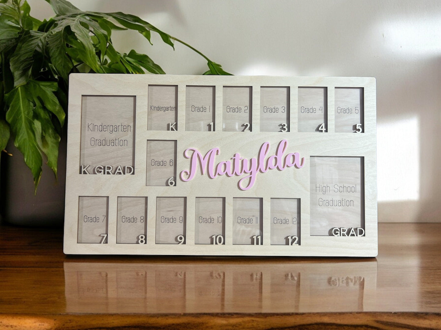 Personalized School Photo Frame, Kindergarten-Graduation Photo Frame, School Memory Photo Keepsake, Pre-k to graduation frame, School Gift