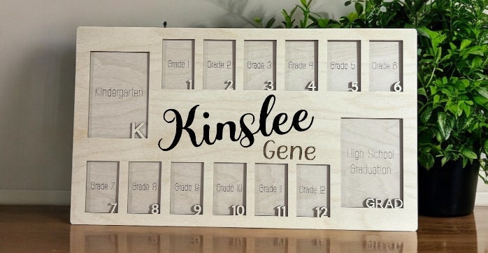 Personalized School Years Photo Frame, Kindergarten-Graduation Photo Frame, School Memory Photo Keepsake, Pre-k to graduation frame