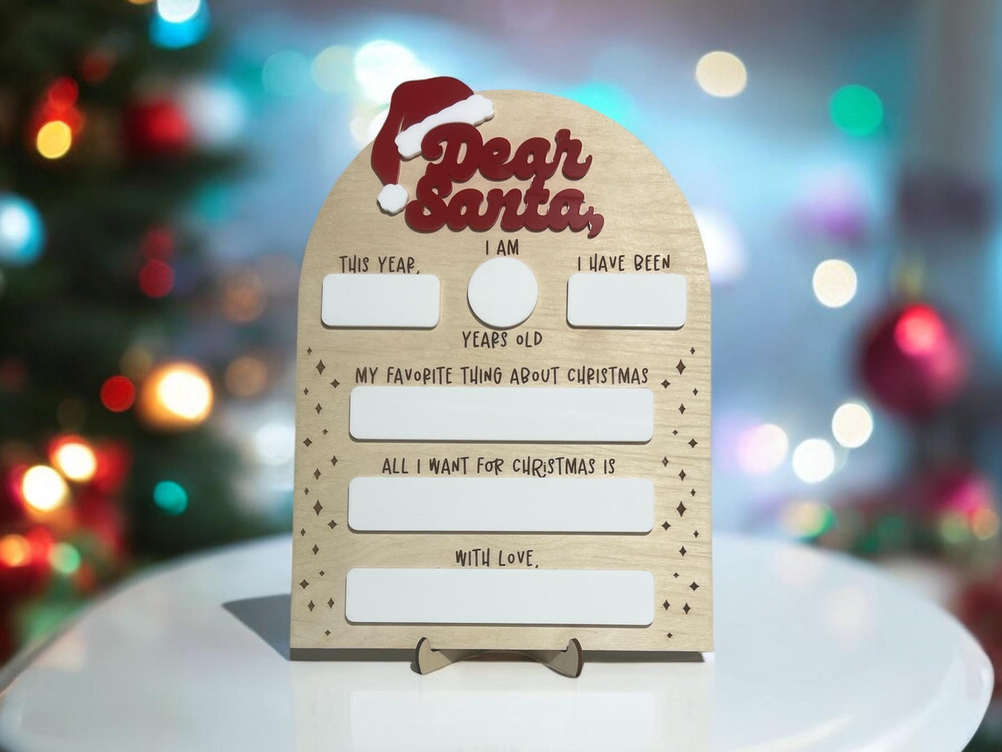 Dear Santa Board Sign, Picture Prop, Christmas Eve/List Board, Letter to Santa, Custom Christmas Eve Santa Sign, Kids Christmas Letter