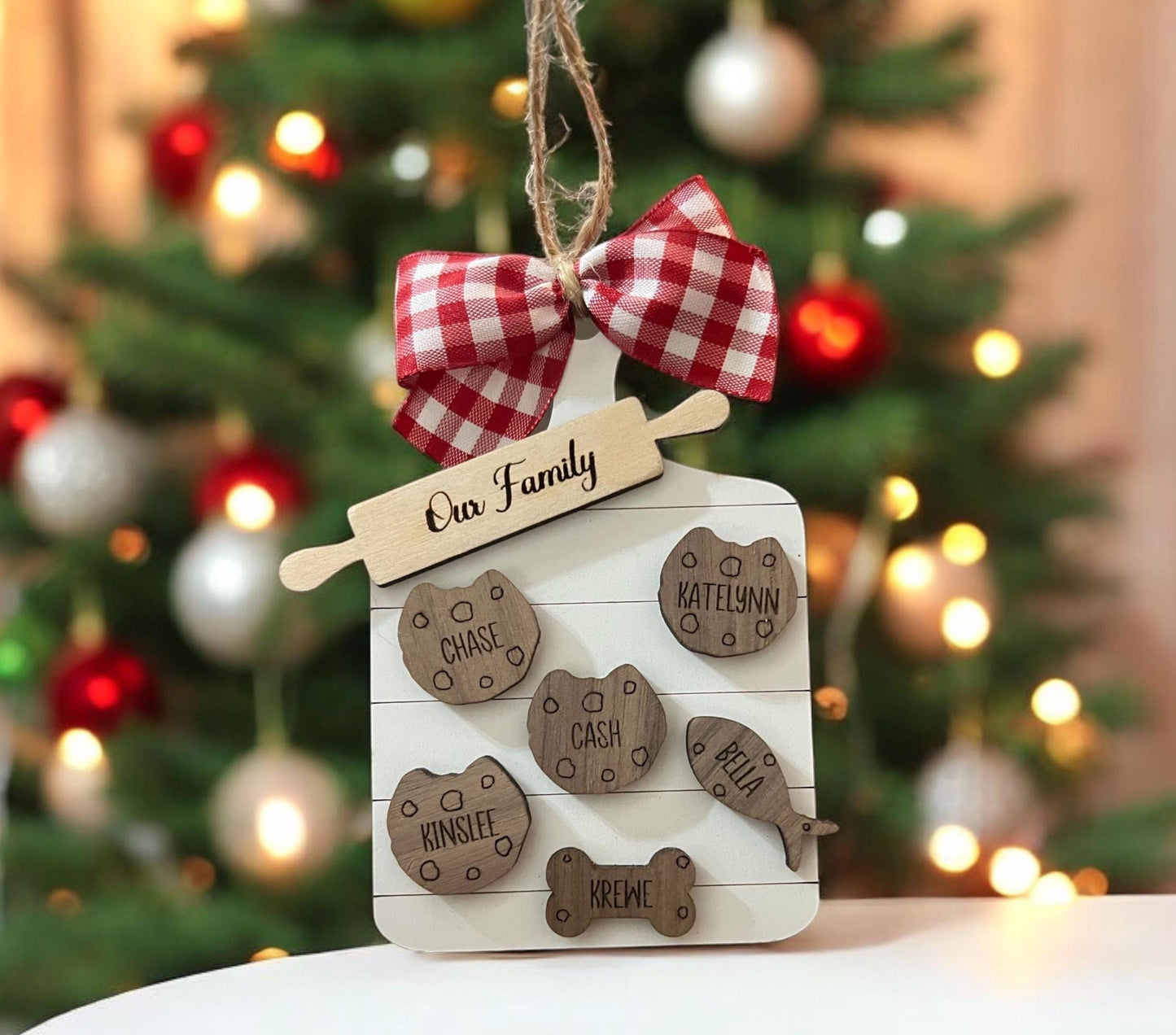 Personalized Family Cookie Ornament, Grandparent Ornament, Pet Ornament, Santa's Favorite Ornament, Gift for Her/Him, 2024 Family Ornament