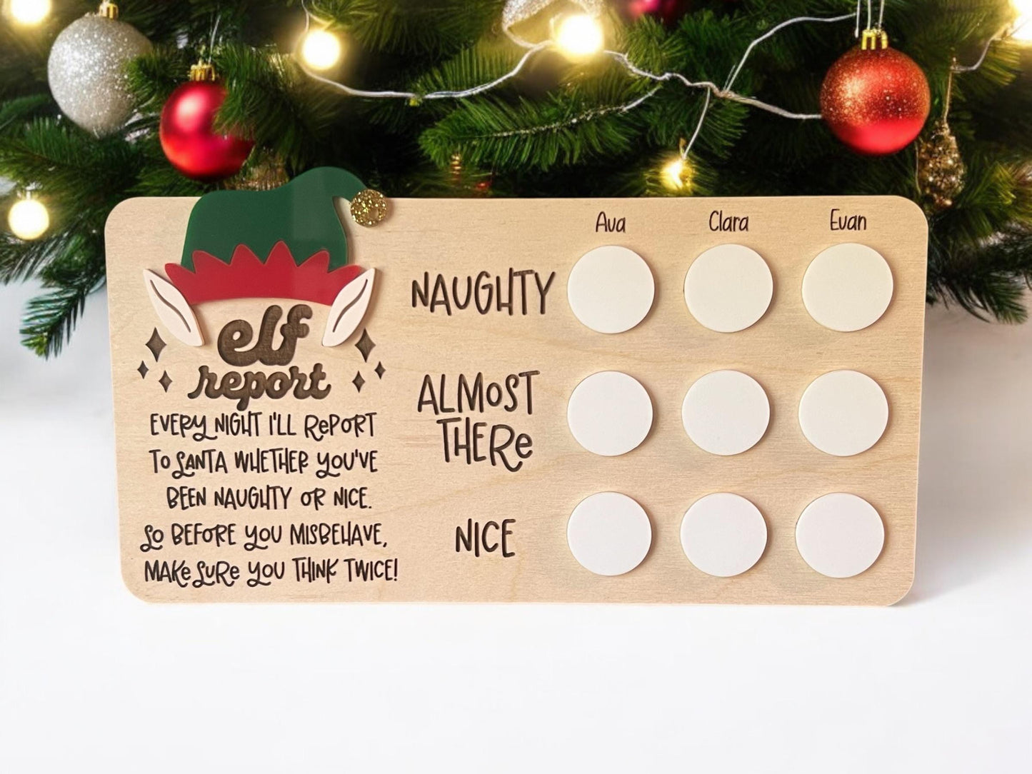 Custom Christmas Elf Report Reward Activity Board, Christmas Elf Magnet Activity Board, Christmas Decor for Kids, Magnet Sign, Elf Meter