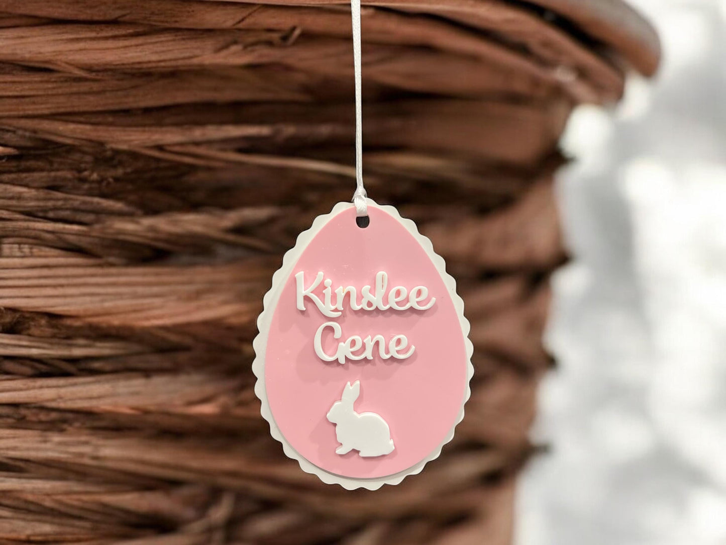 Custom Scalloped Egg Basket Tag, Easter Bunny Gift Tag, Name Easter Tag, Kids Easter Basket Ideas, Gift for Her, Gift for Him, Easter 2025