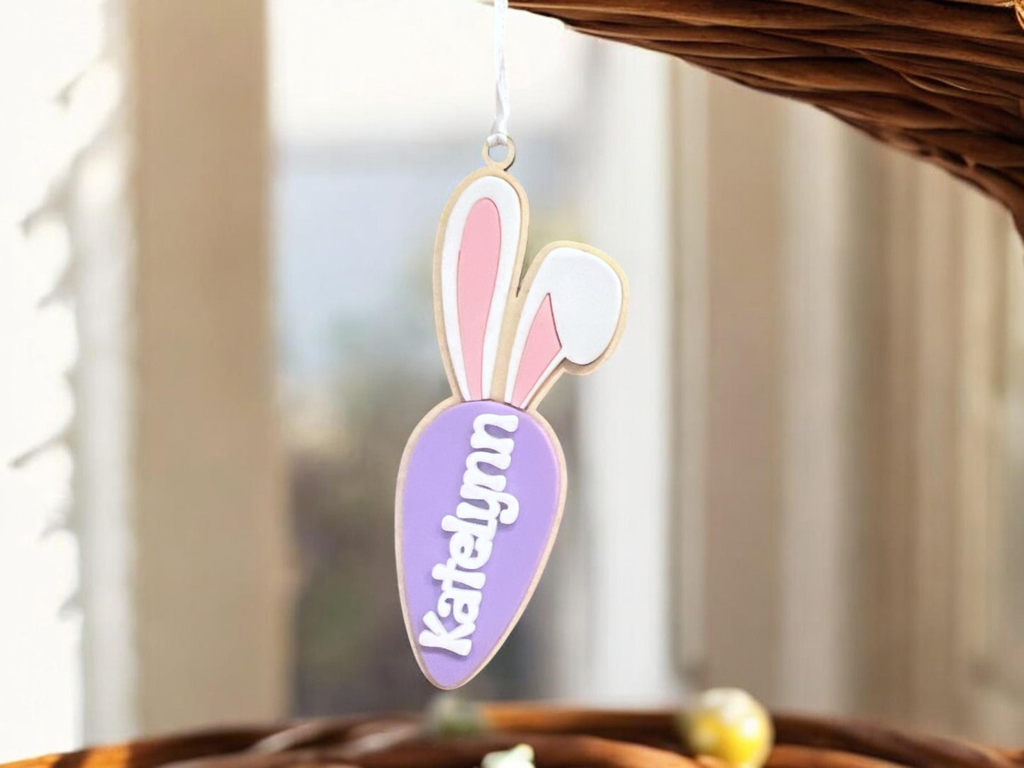 Personalized Easter Basket Gifts, Bunny Gift Tag, Initial Name Tag, Kids Easter Basket Gift Ideas, Easter for Kids, Spring Easter Decor